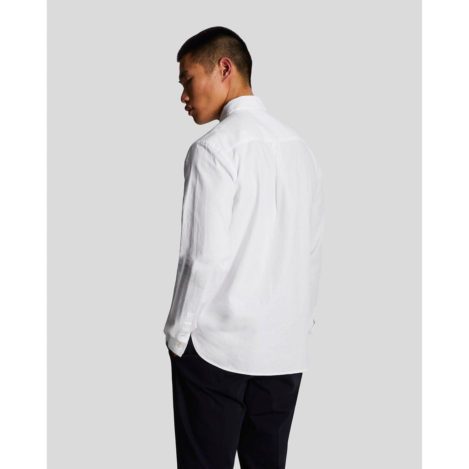 White - Lyle and Scott - Cotton Linen Button Down Shirt - 3