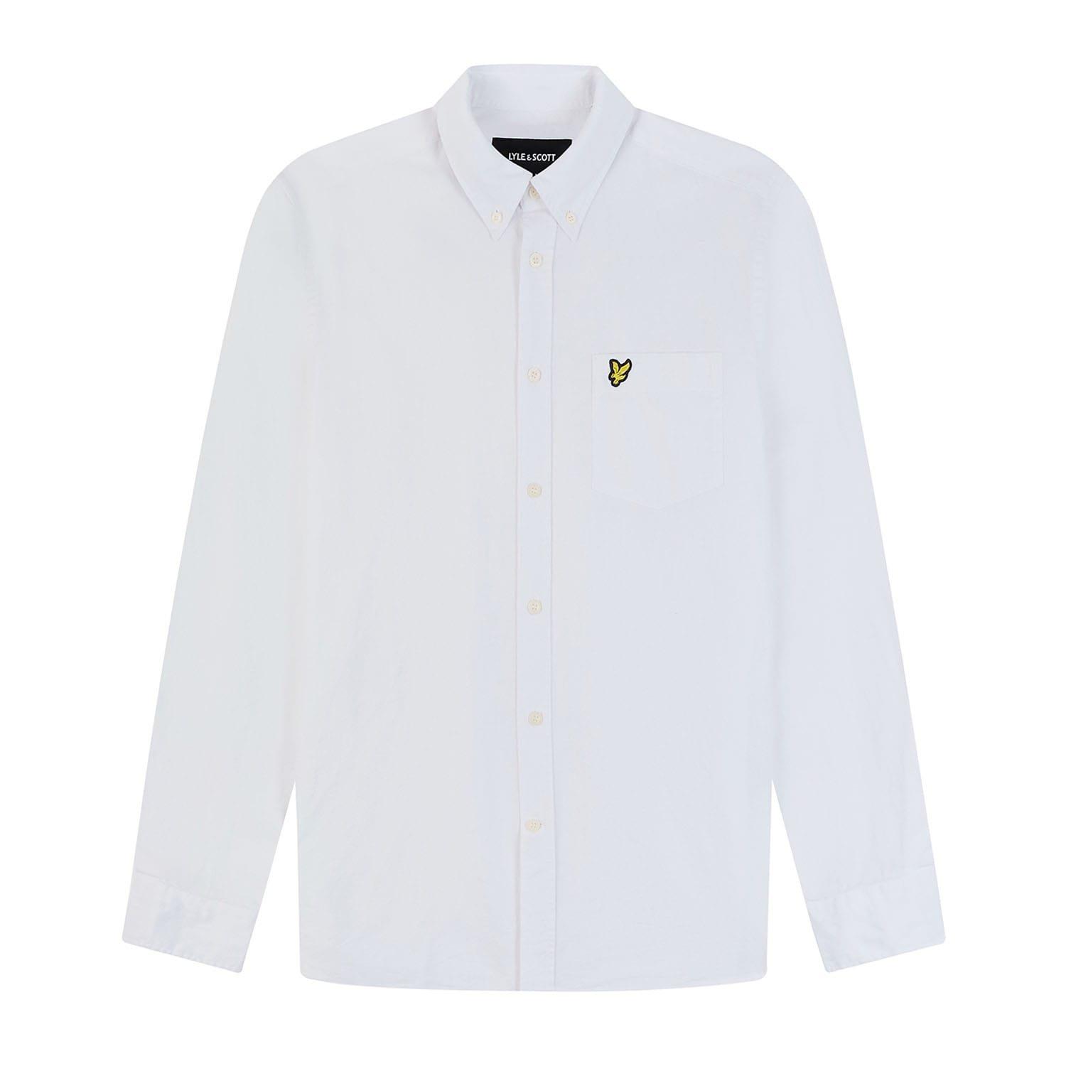 White - Lyle and Scott - Cotton Linen Button Down Shirt - 5