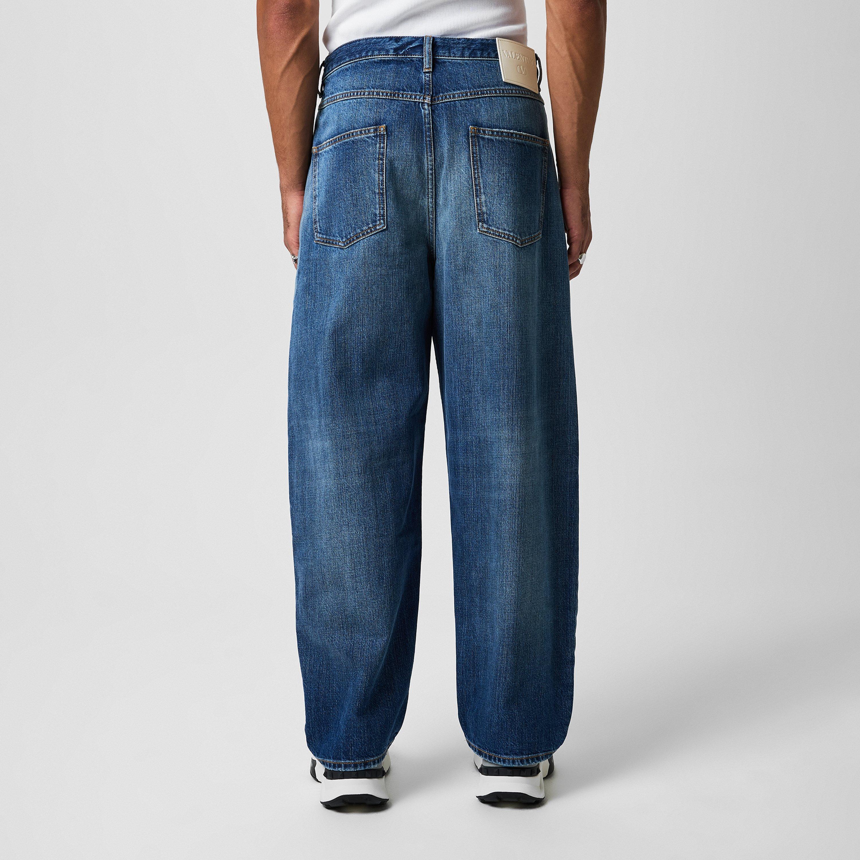 Medium Blue - Valentino - Denim Trousers - 3