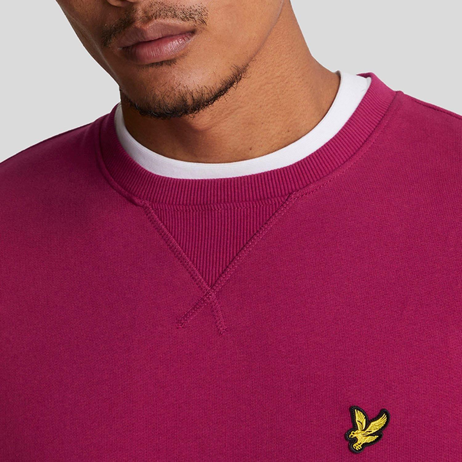 Burgundy - Lyle and Scott - Crewneck Sweatshirt - 4