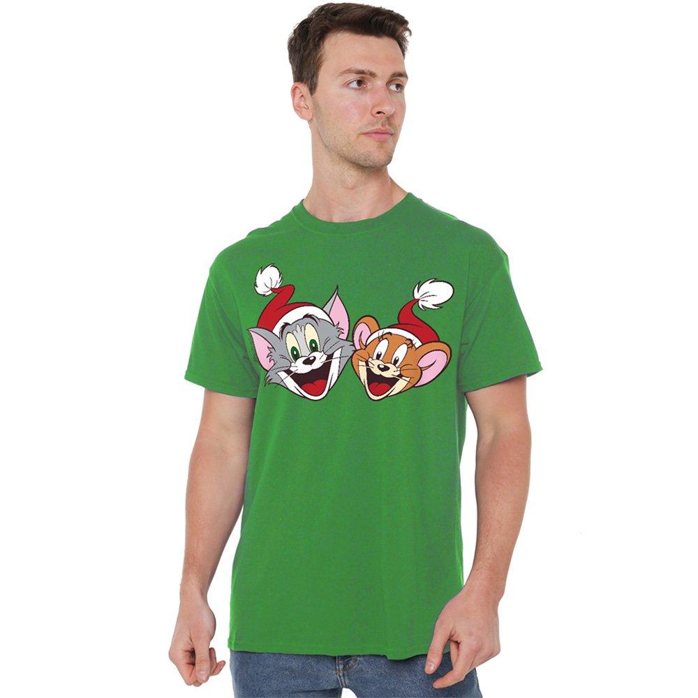 Green - Warner Brothers - Tom And Jerry Best Pals Christmas Santa Hats T-Shi - 1