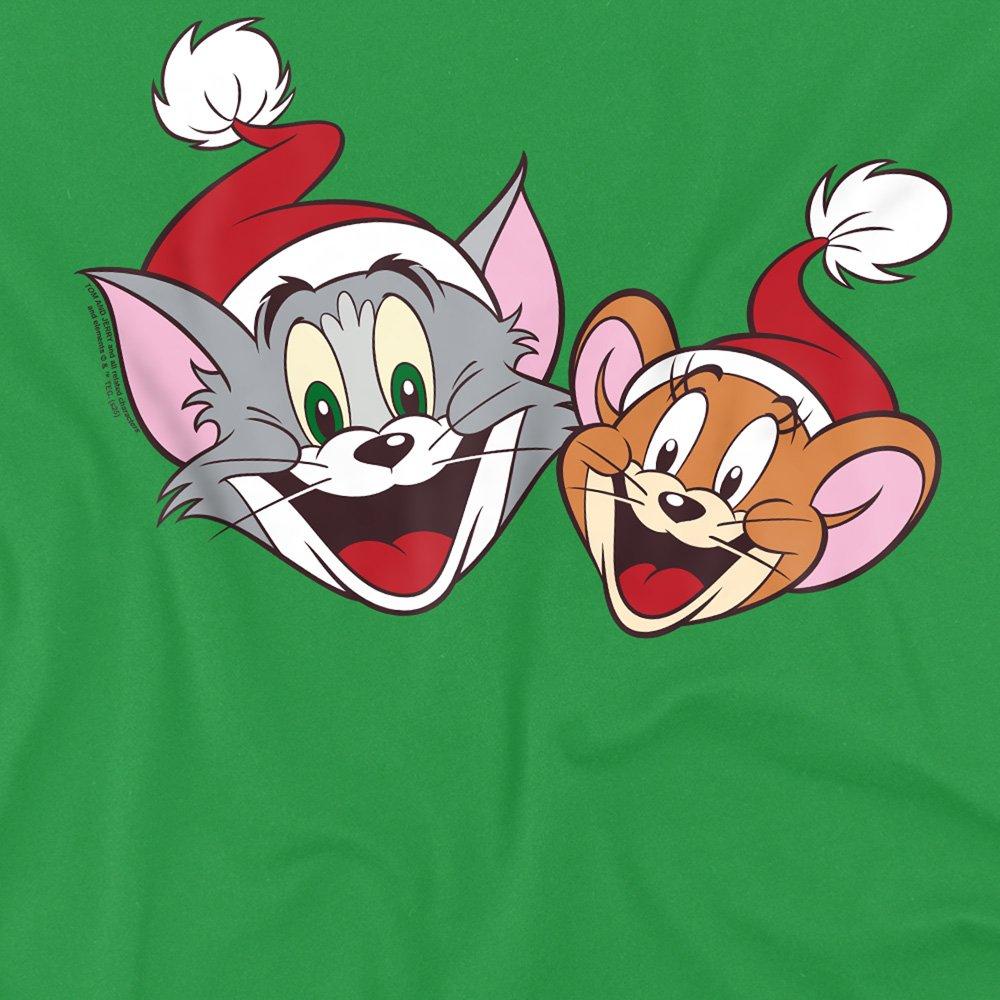 Green - Warner Brothers - Tom And Jerry Best Pals Christmas Santa Hats T-Shi - 2