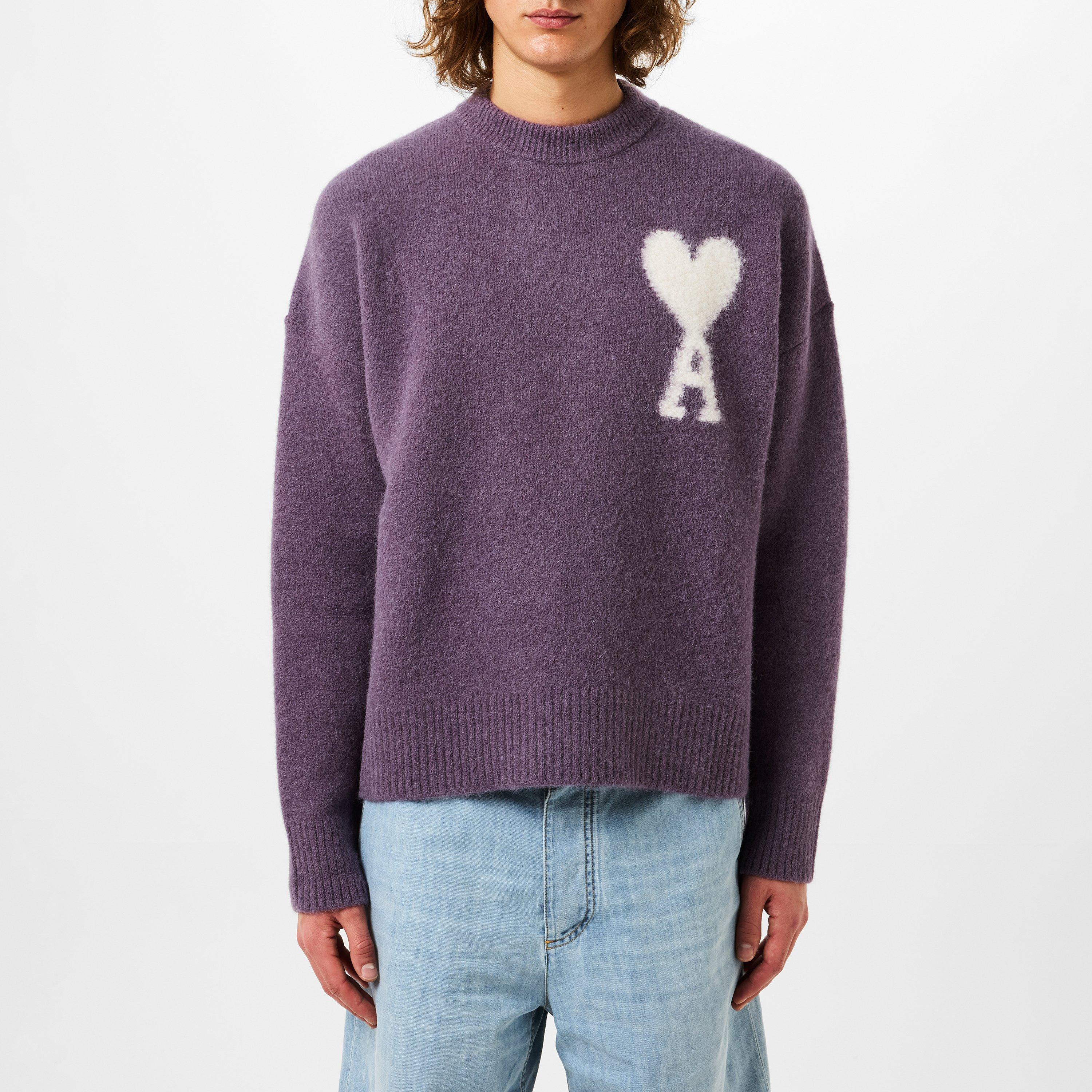 [AMI PARIS] AMI DE COEUR CREW NECK SWEATSHIRT ★すぐ品切れ★ Black Red Ami De Coeur Crew Neck Sweater | AMI PARIS