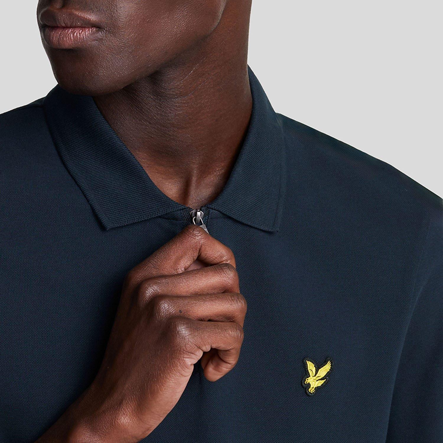 Navy - Lyle and Scott - Zip Polo Shirt - 4