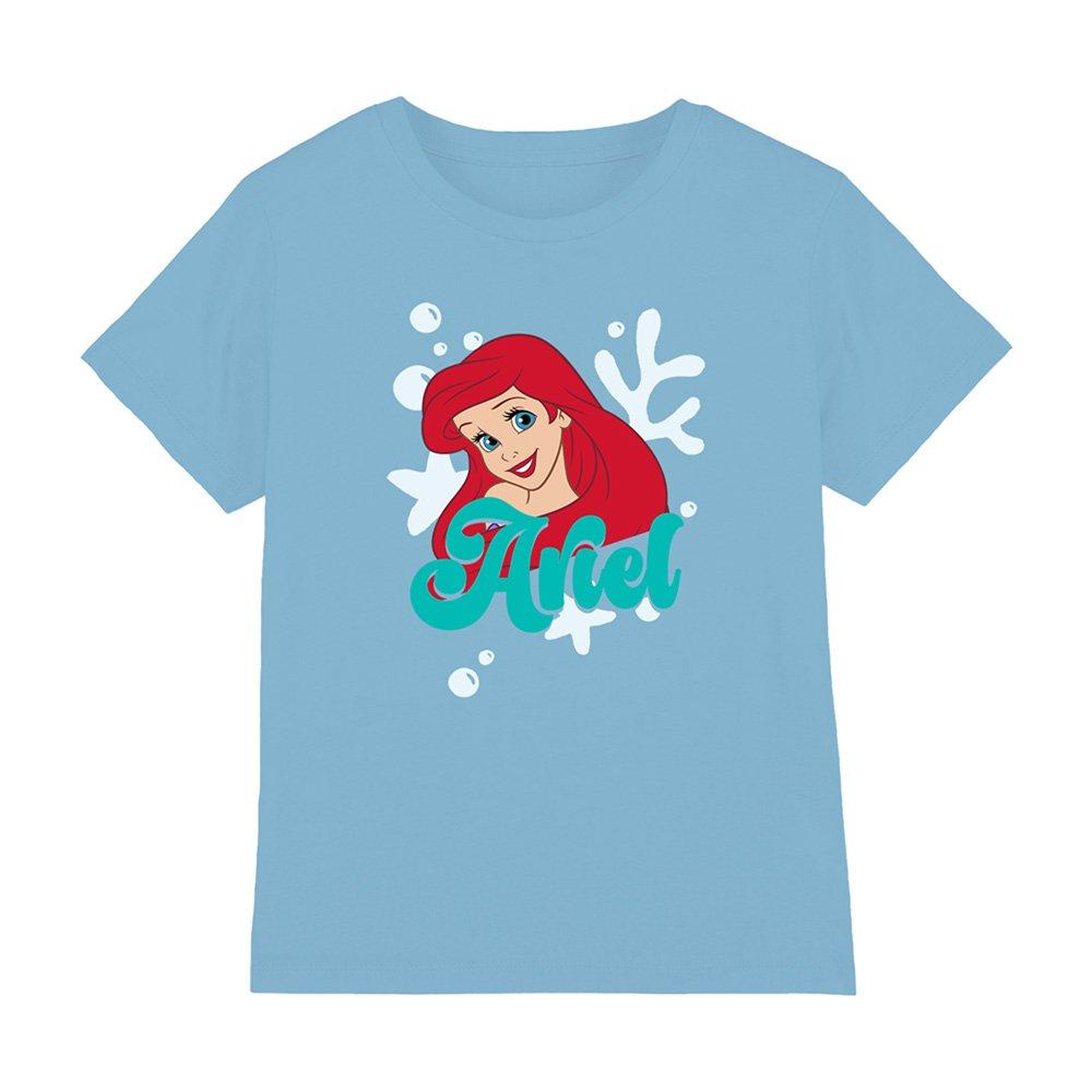 Baby Blue - Disney - Little Mermaid Ariel Face Girls T-Shirt Sky Blue - 1