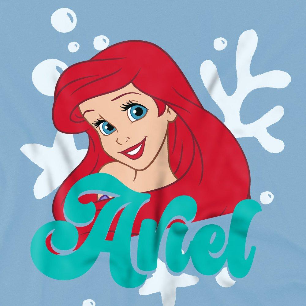 Baby Blue - Disney - Little Mermaid Ariel Face Girls T-Shirt Sky Blue - 2