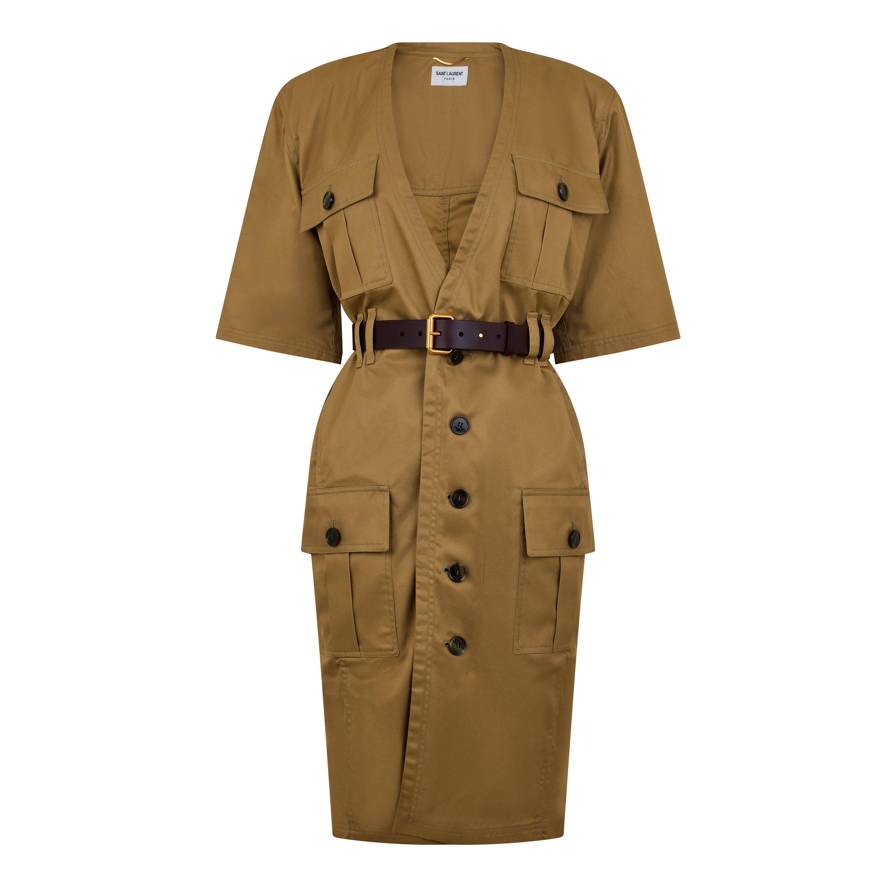 BEIGE FONCE - Saint Laurent - Saharienne Dress - 5