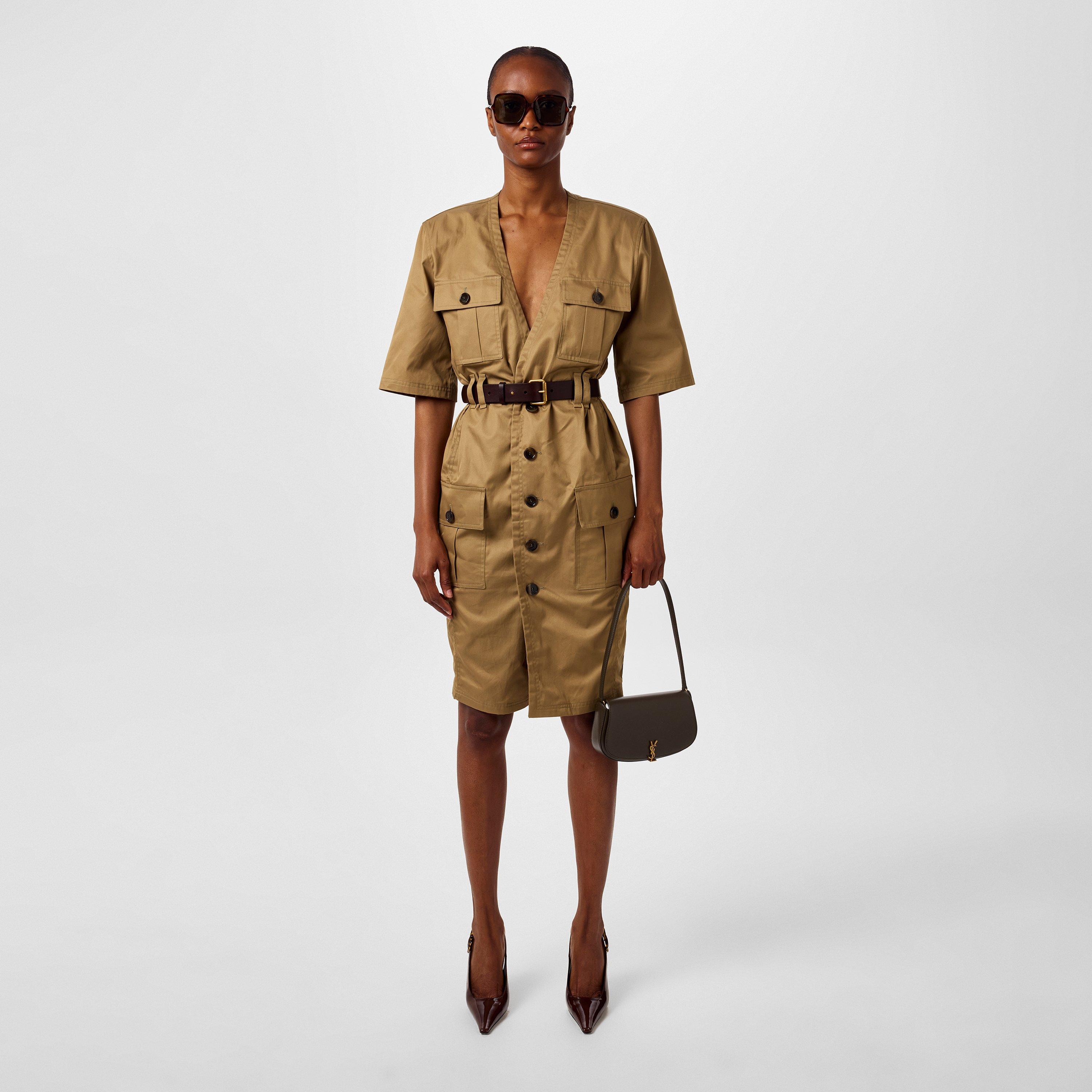 BEIGE FONCE - Saint Laurent - Saharienne Dress - 4