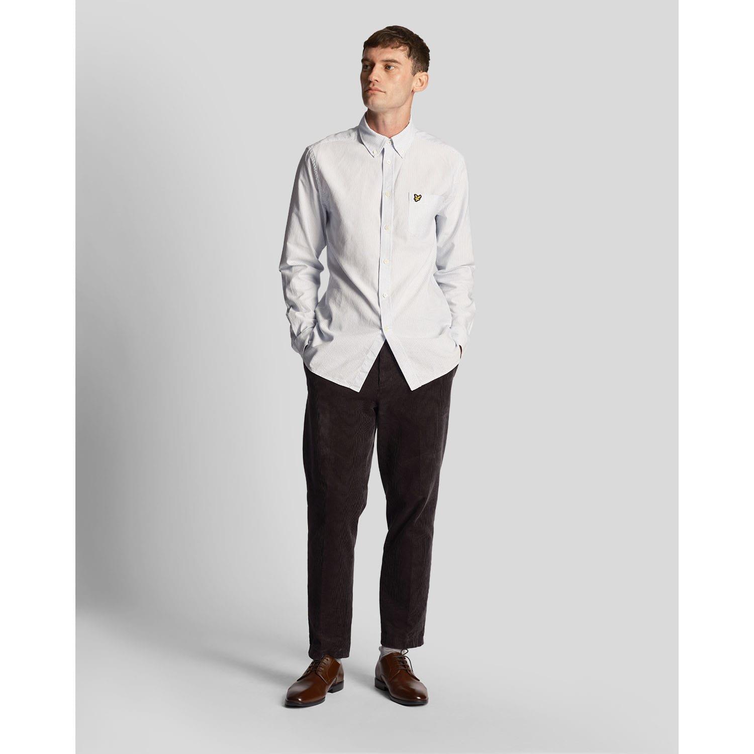 Blue-White - Lyle and Scott - Stripe Oxford Shirt - 2