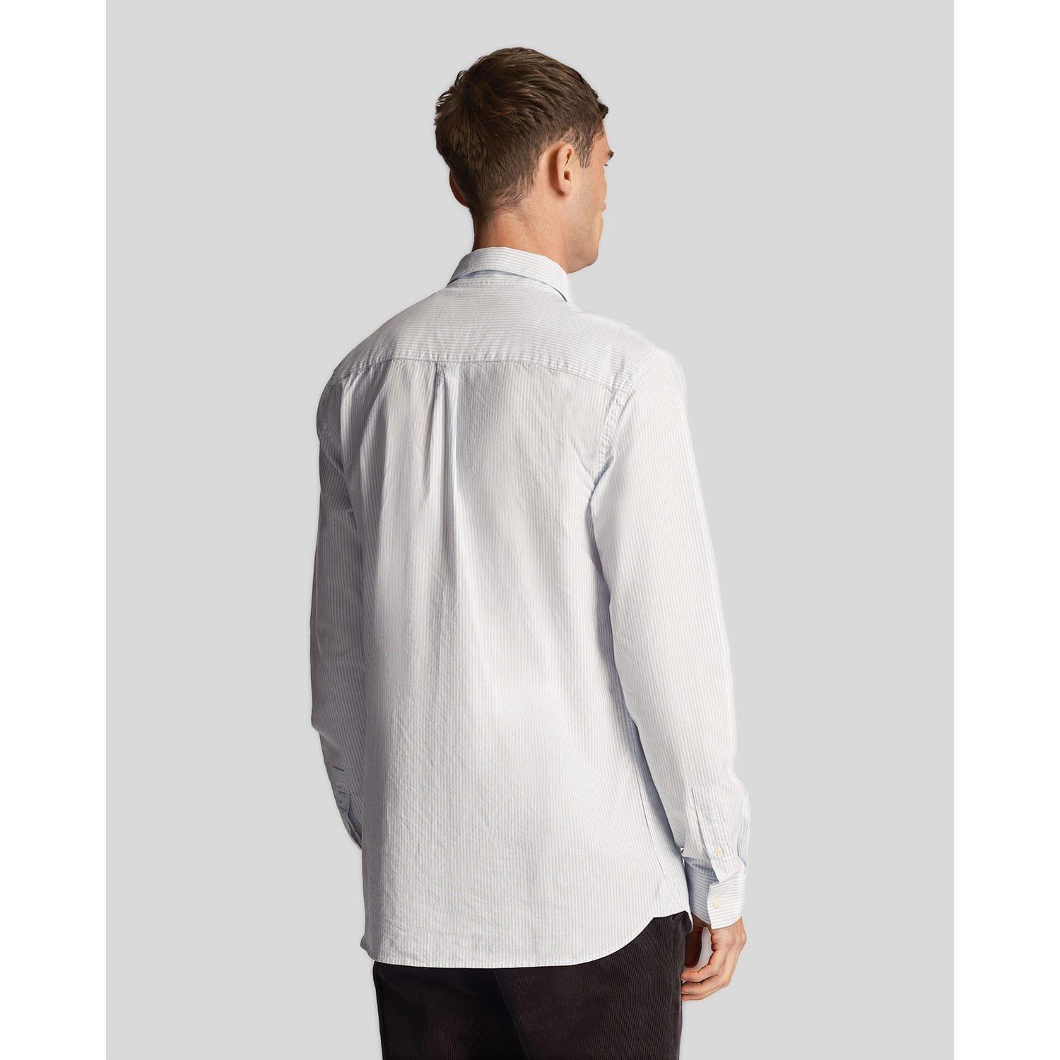 Blue-White - Lyle and Scott - Stripe Oxford Shirt - 3