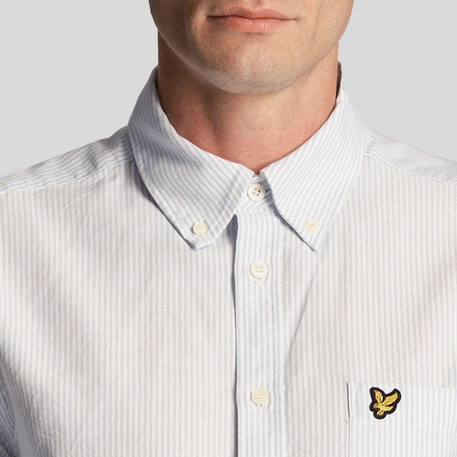 Blue-White - Lyle and Scott - Stripe Oxford Shirt - 4