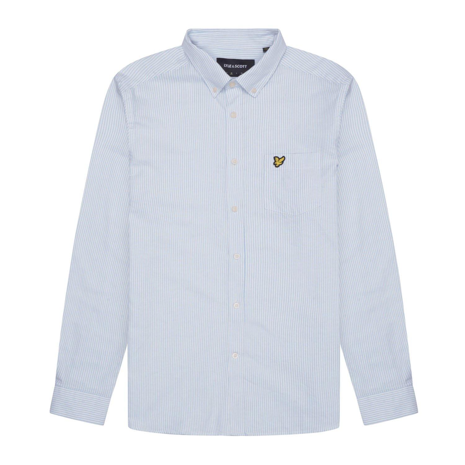 Blue-White - Lyle and Scott - Stripe Oxford Shirt - 5