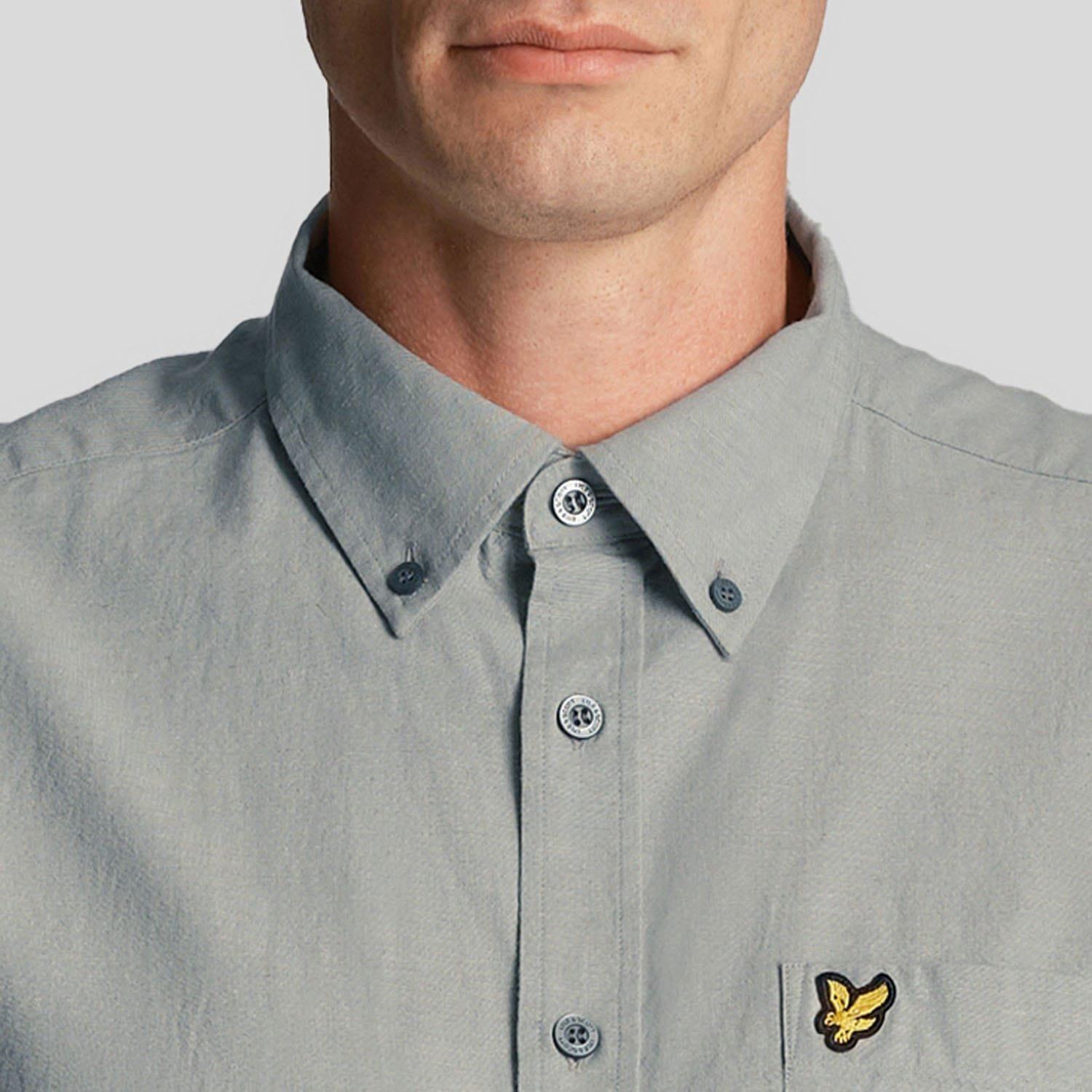 Blue - Lyle and Scott - Cotton Linen Button Down Shirt - 4