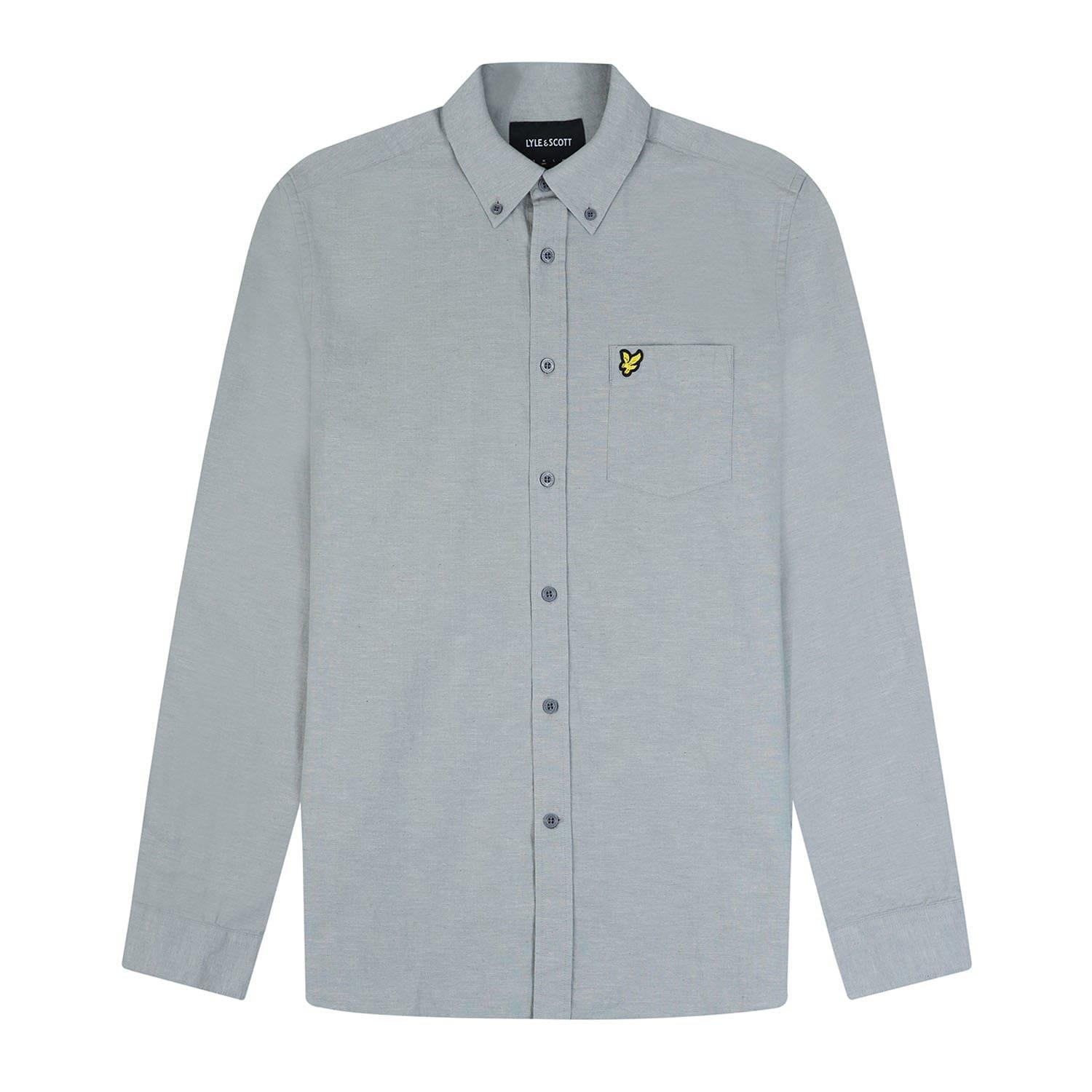 Blue - Lyle and Scott - Cotton Linen Button Down Shirt - 5