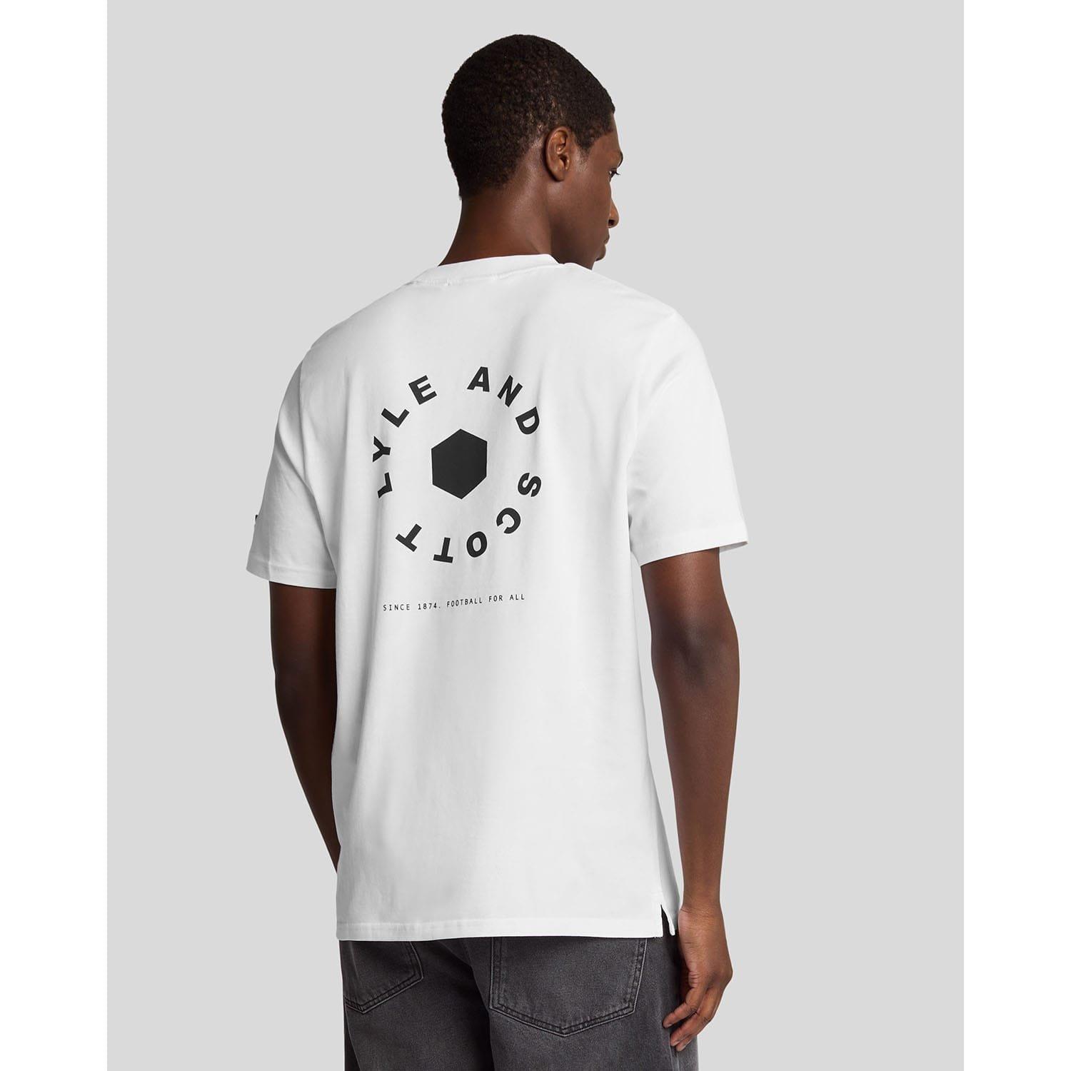 White - Lyle and Scott - Football Wheel Graphic T-Shirt - 3