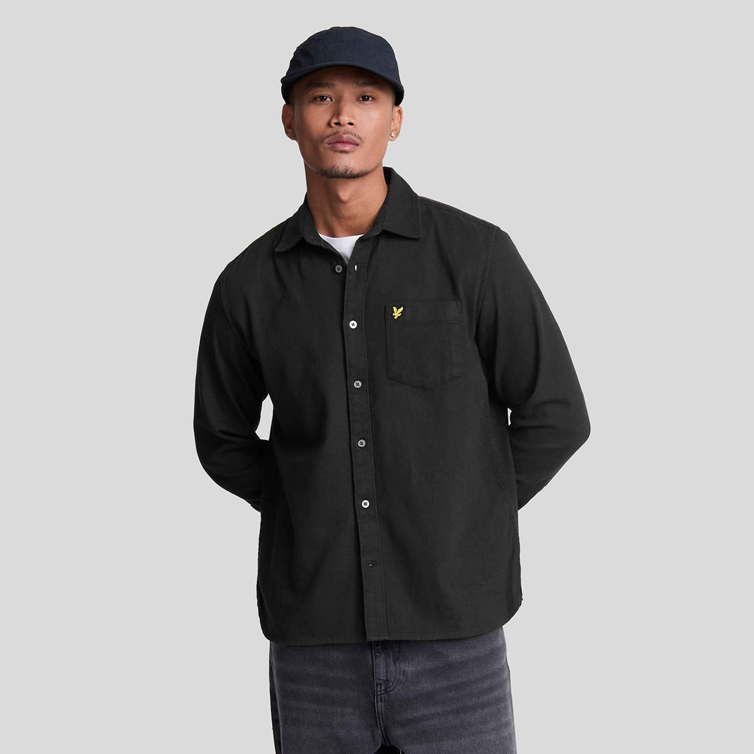 Black - Lyle and Scott - Worsted Twill Shirt - 1
