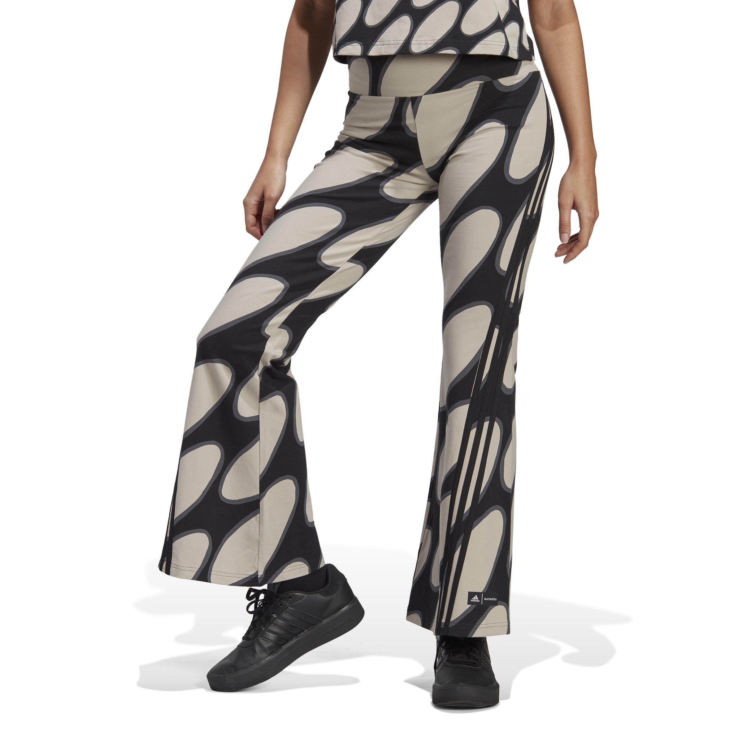 L Brwn/Bk/Gry - adidas - x Marimekko Future Icons Flared Leggings Womens - 2