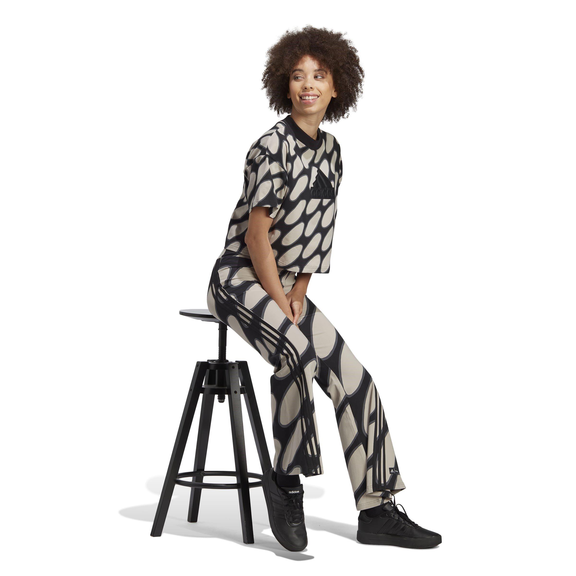 L Brwn/Bk/Gry - adidas - x Marimekko Future Icons Flared Leggings Womens - 4