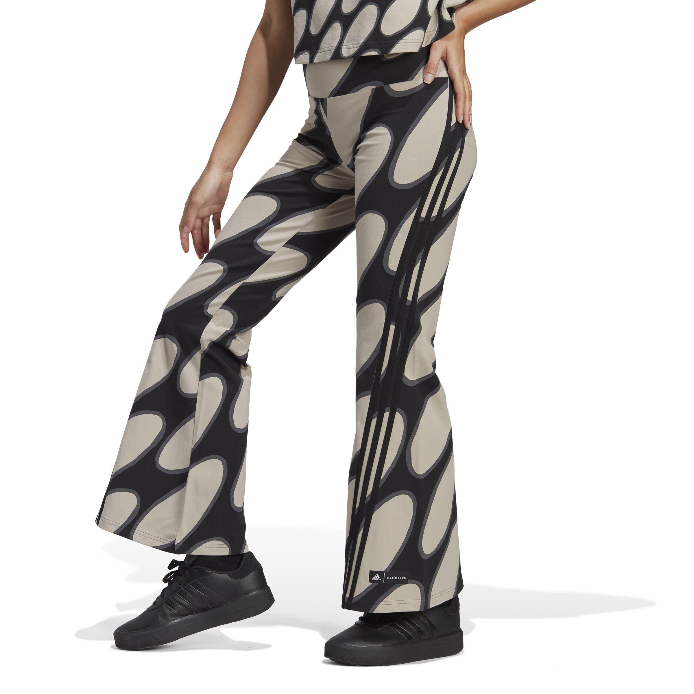 L Brwn/Bk/Gry - adidas - x Marimekko Future Icons Flared Leggings Womens - 5
