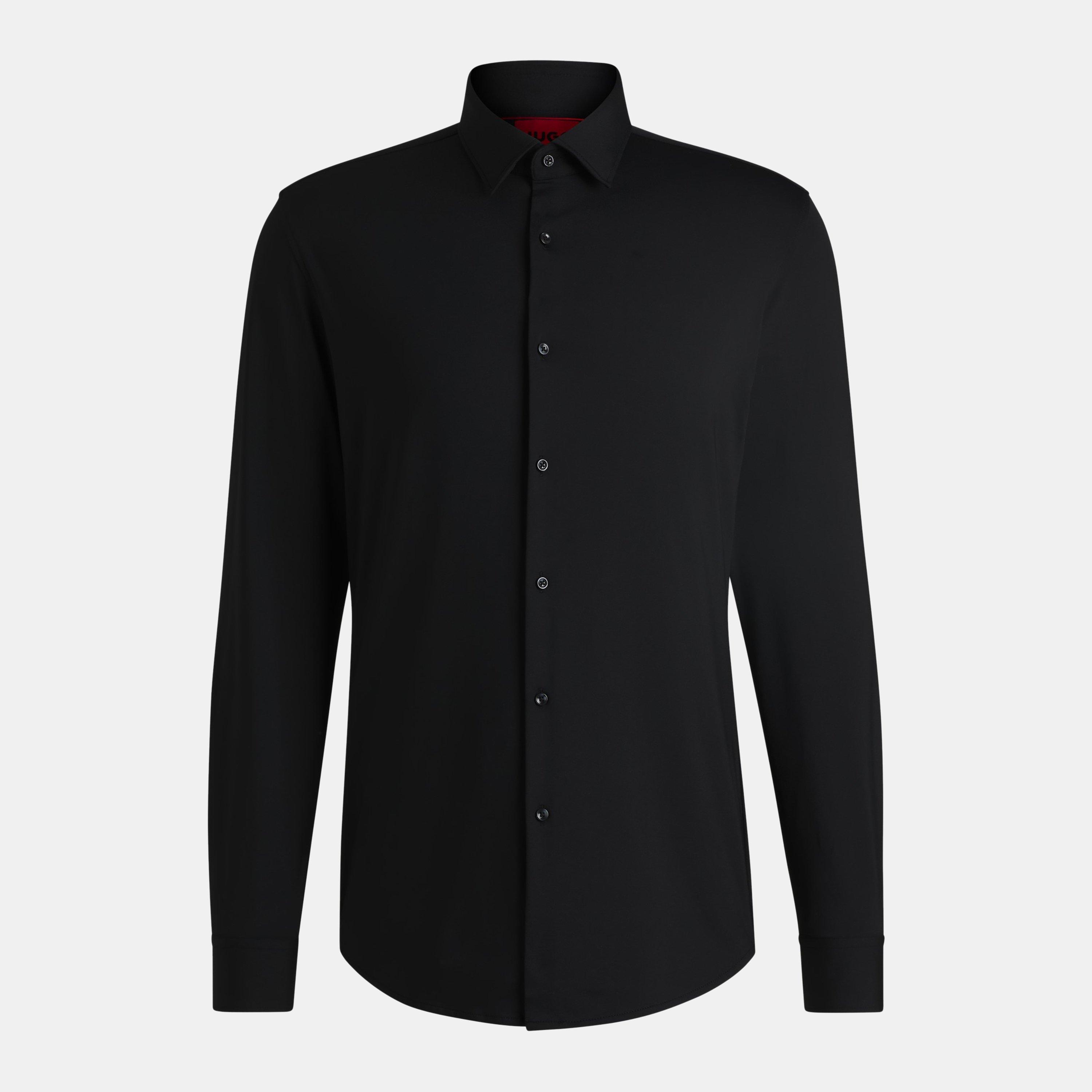 Black - Hugo - Men's Kenno Long-Sleeve Plain Shirt - 1