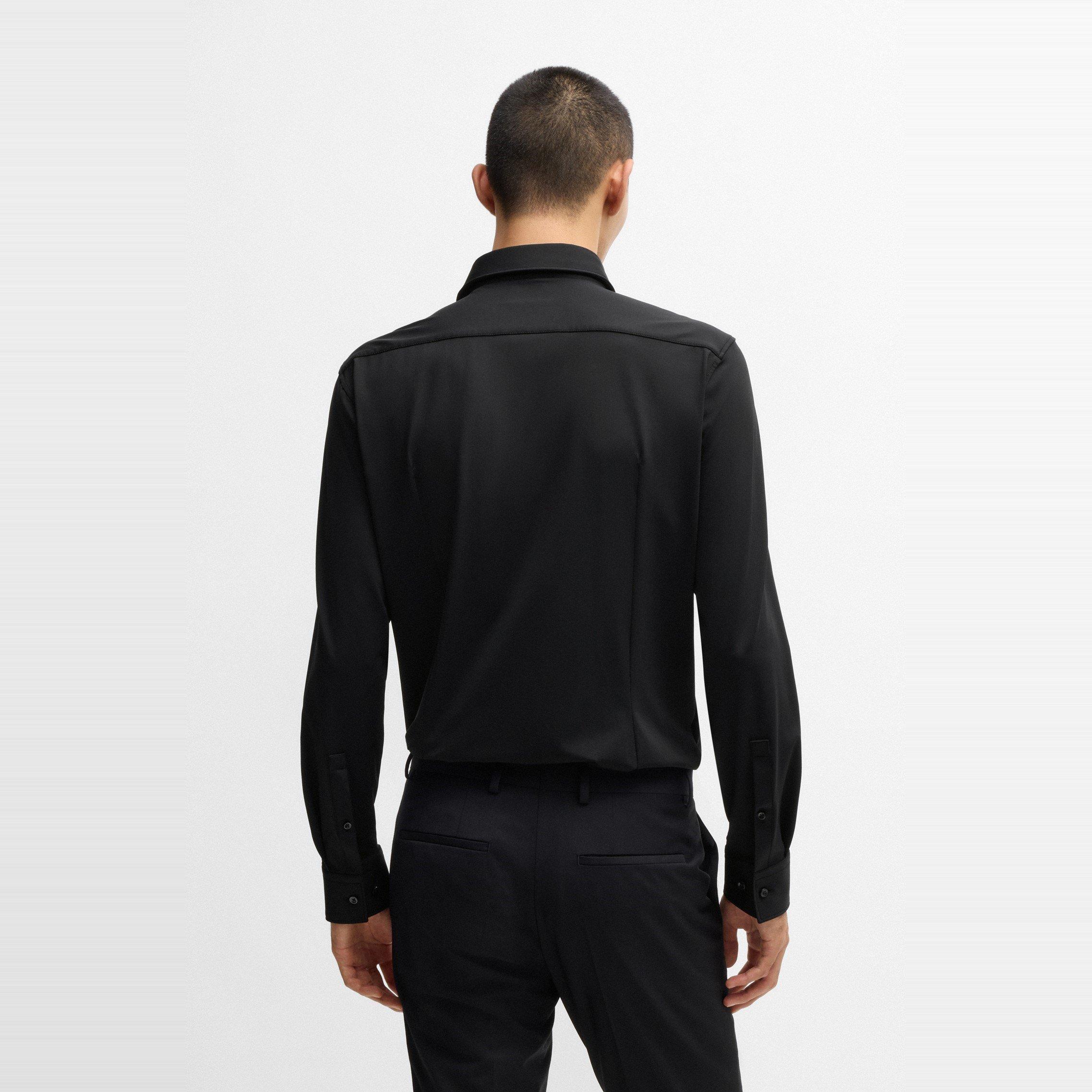 Black - Hugo - Men's Kenno Long-Sleeve Plain Shirt - 2