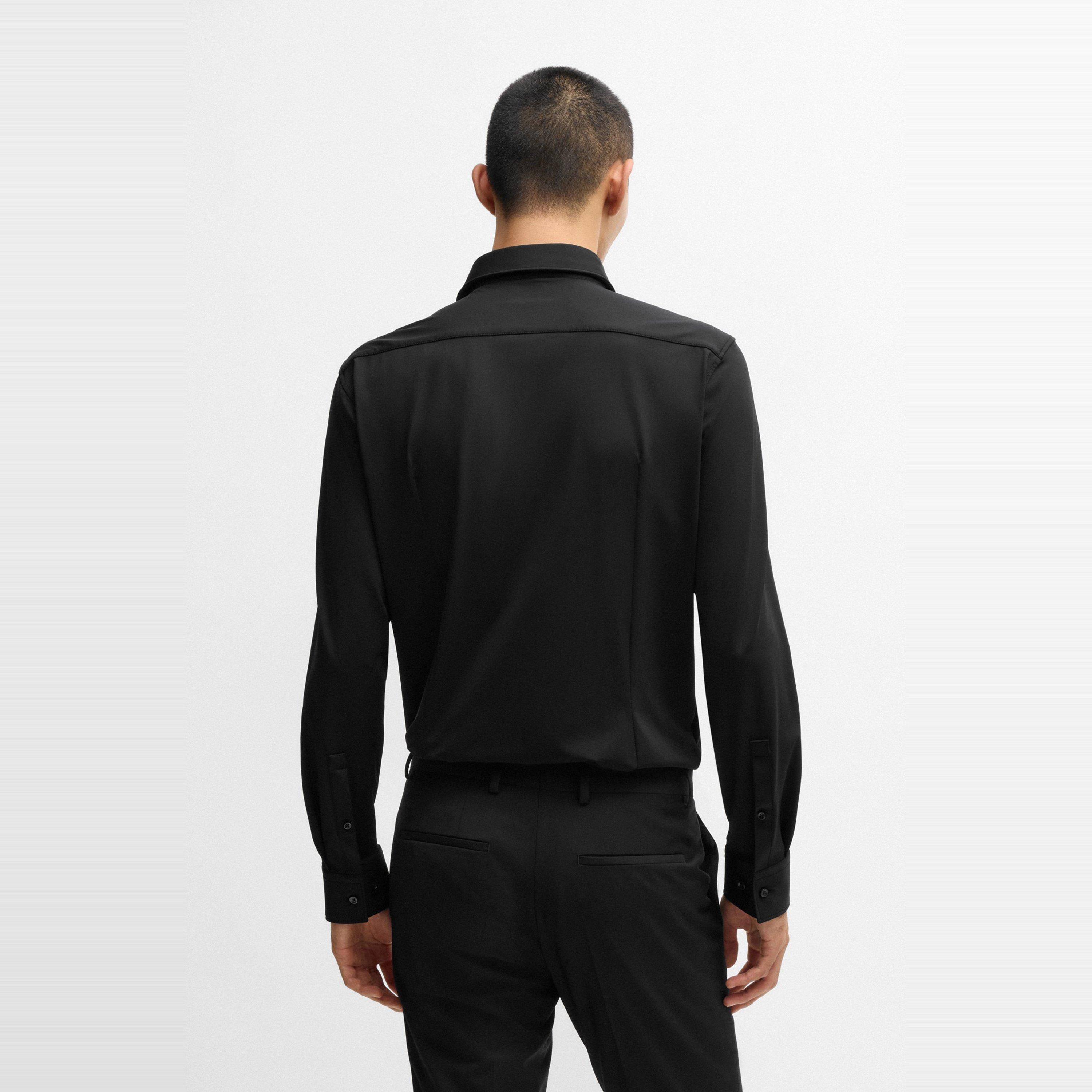 Black - Hugo - Men's Kenno Long-Sleeve Plain Shirt - 4