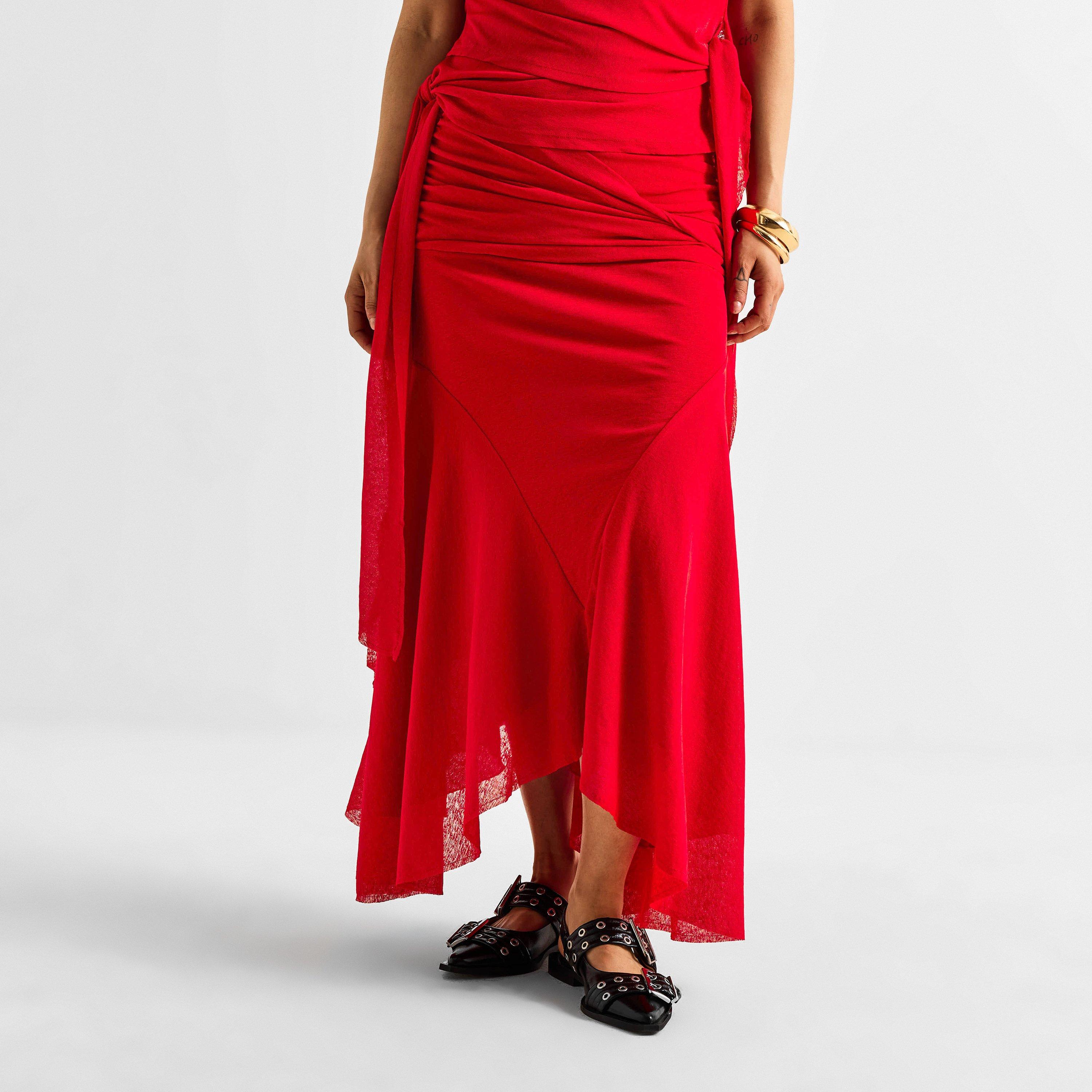 Goji Berry - Ganni - Women's Jersey Skirt - 3