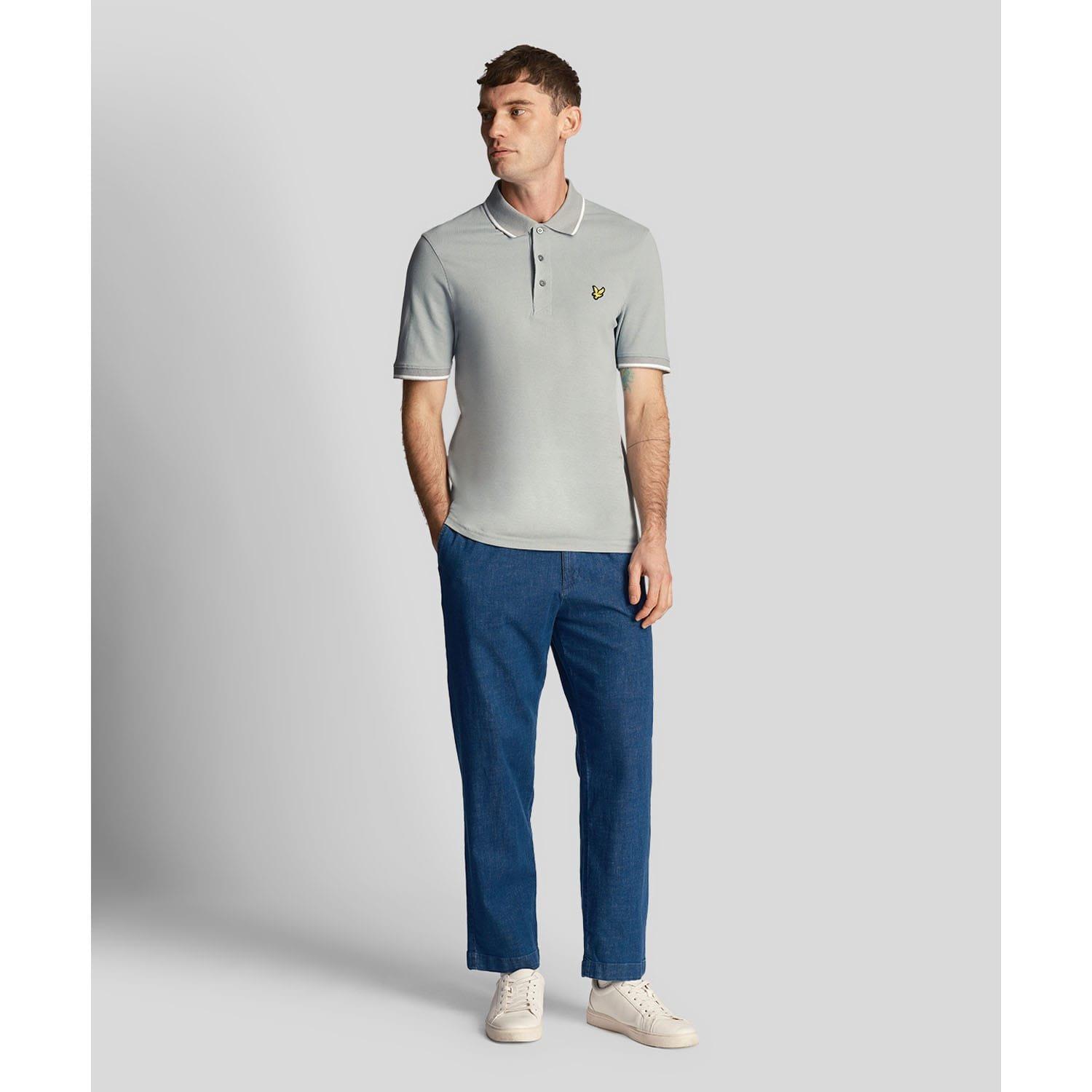 Blue-White - Lyle and Scott - Tipped Polo Shirt - 2