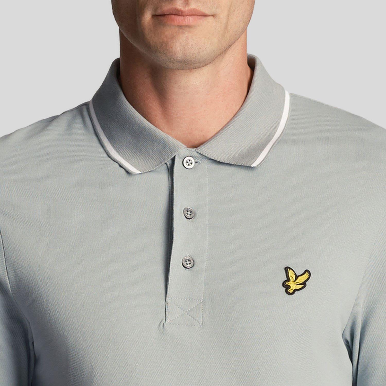 Blue-White - Lyle and Scott - Tipped Polo Shirt - 4
