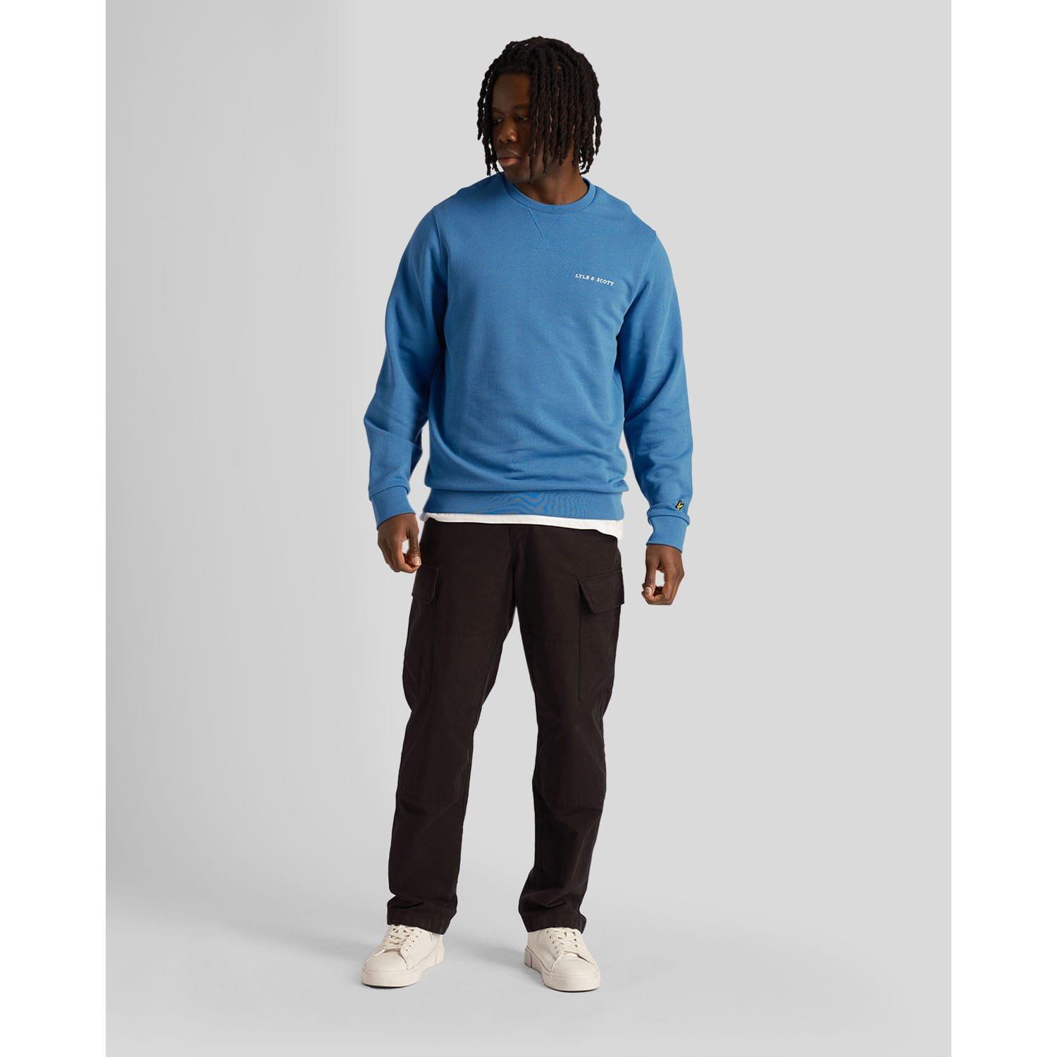 Blue - Lyle and Scott - Loopback Embroidered Crewneck Sweatshirt - 2