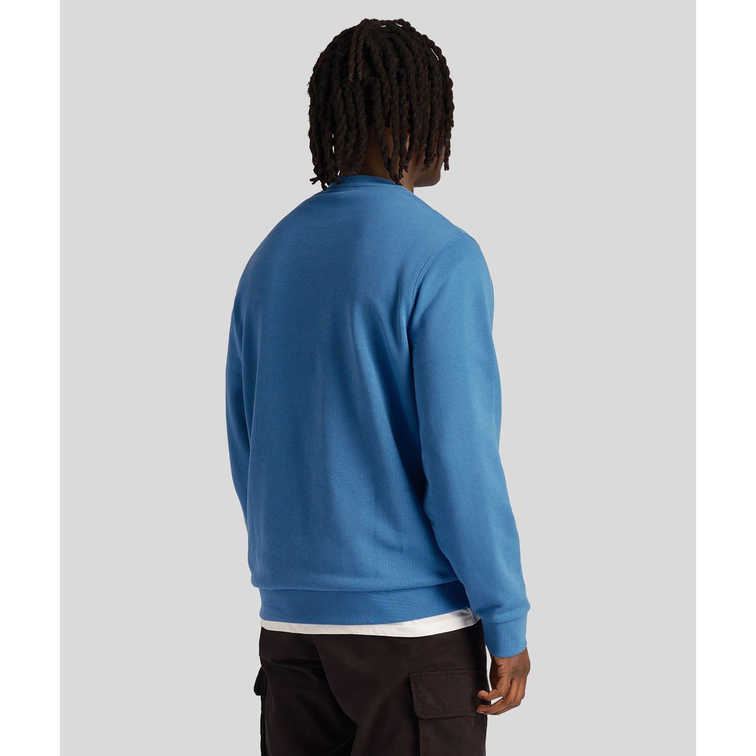 Blue - Lyle and Scott - Loopback Embroidered Crewneck Sweatshirt - 3