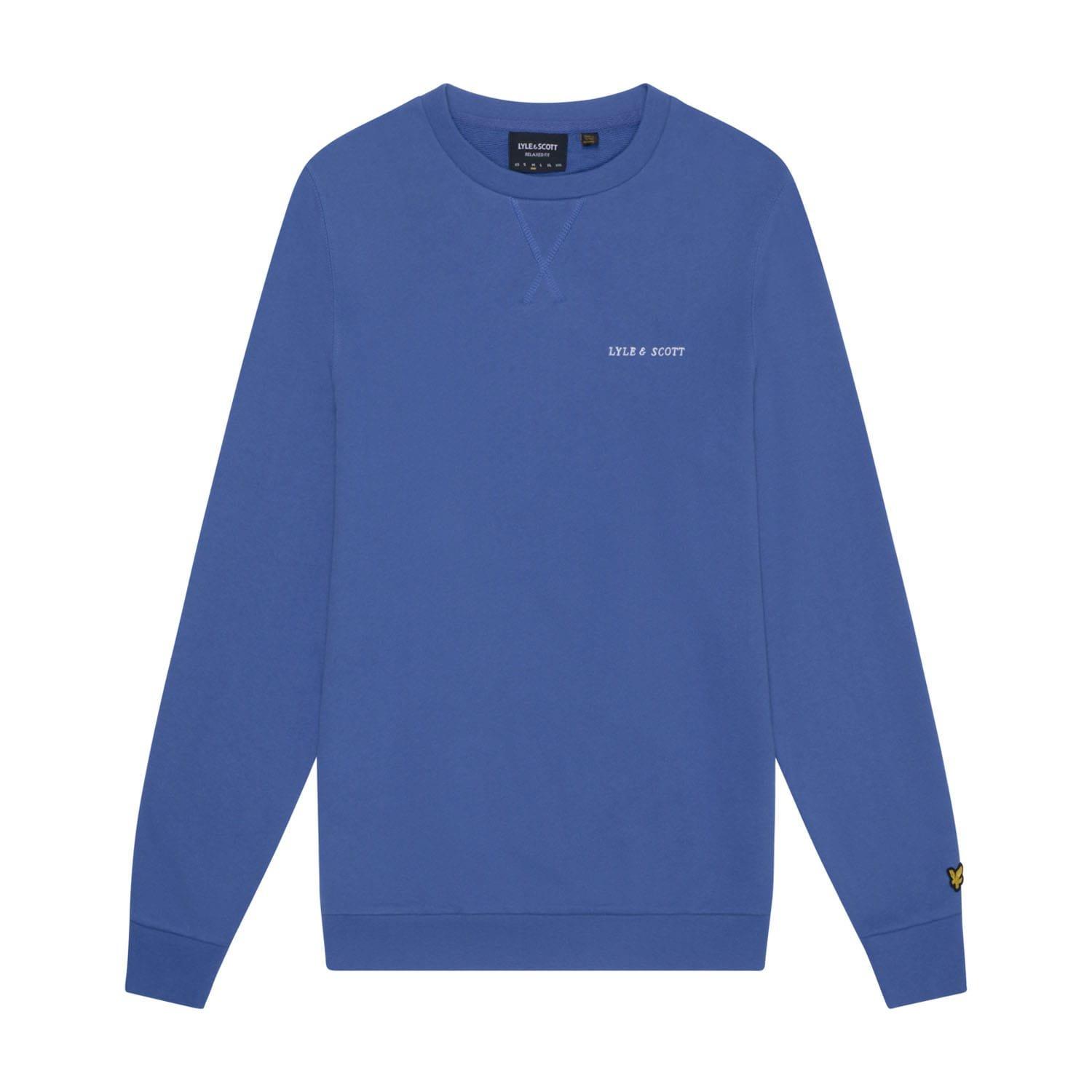 Blue - Lyle and Scott - Loopback Embroidered Crewneck Sweatshirt - 5
