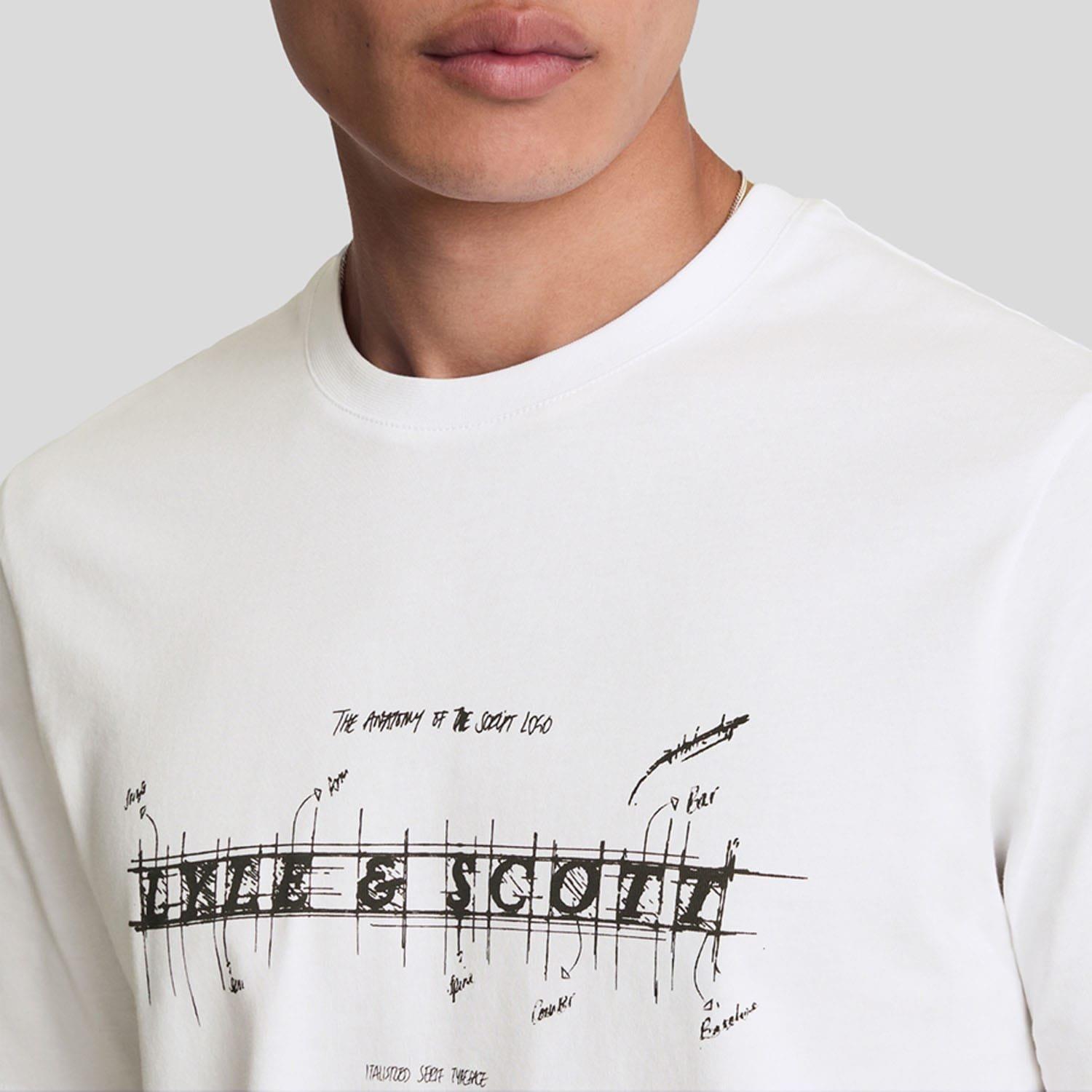 White - Lyle and Scott - Anatomy Of Type Graphic T-Shirt - 4