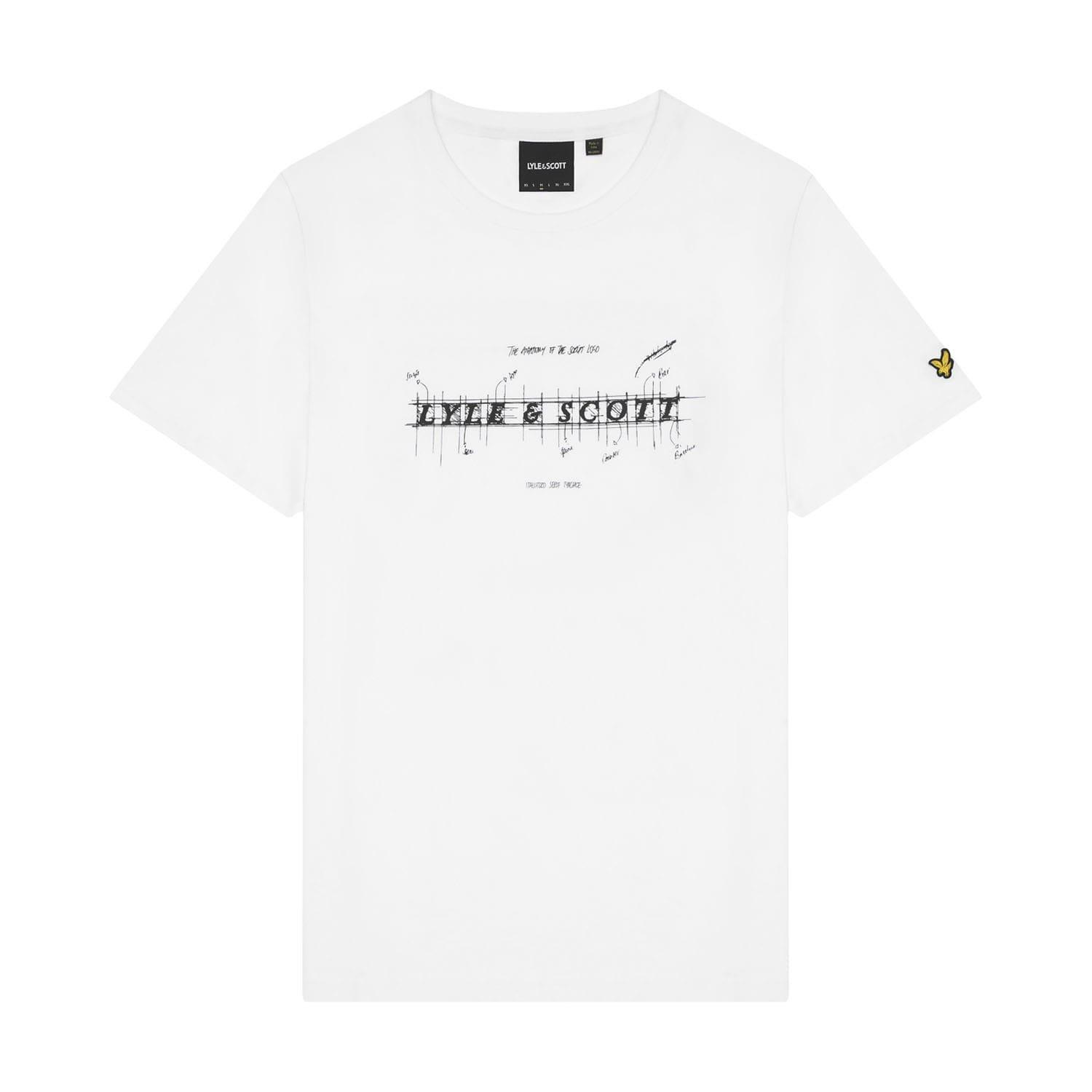 White - Lyle and Scott - Anatomy Of Type Graphic T-Shirt - 5