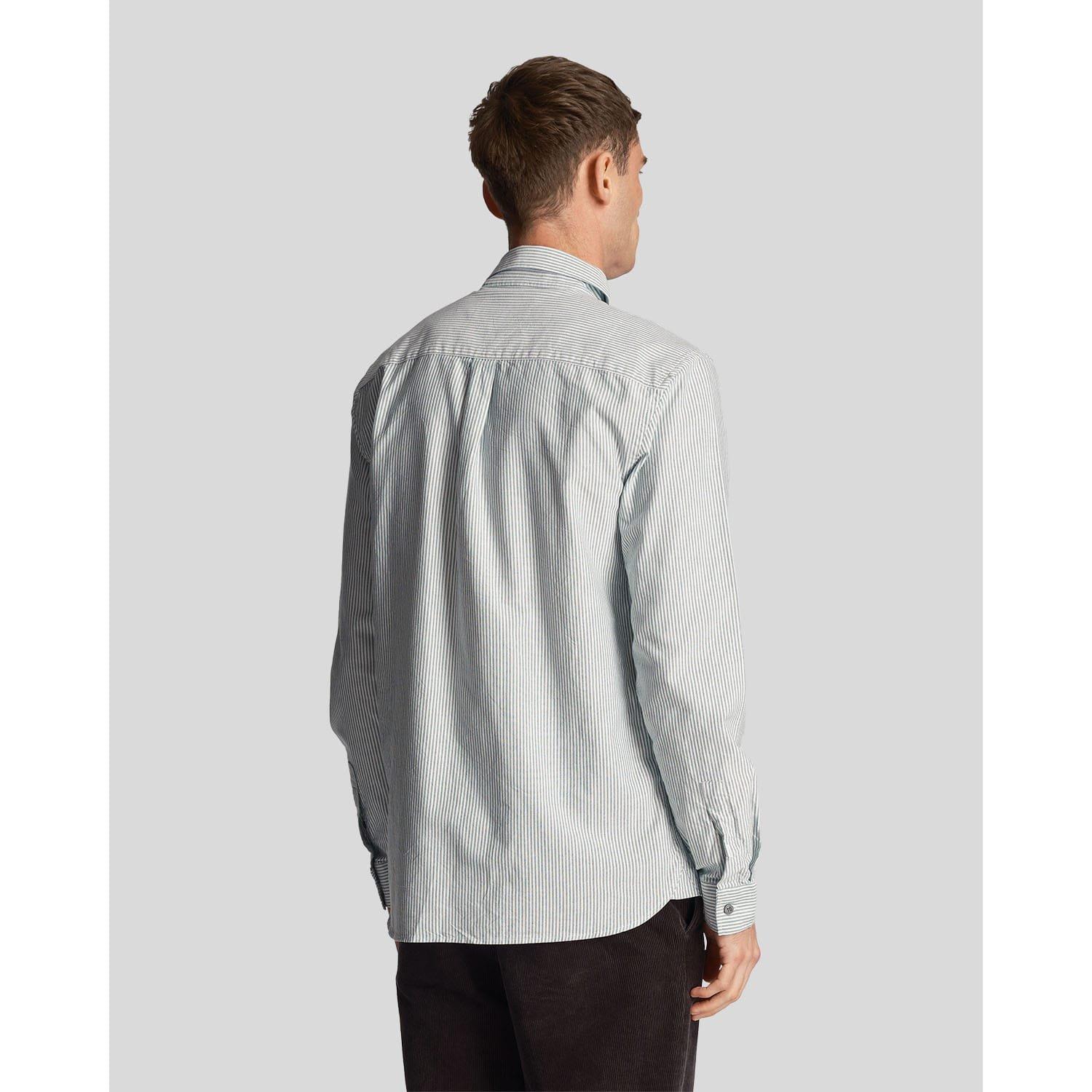 Green White - Lyle and Scott - Stripe Oxford Shirt - 3