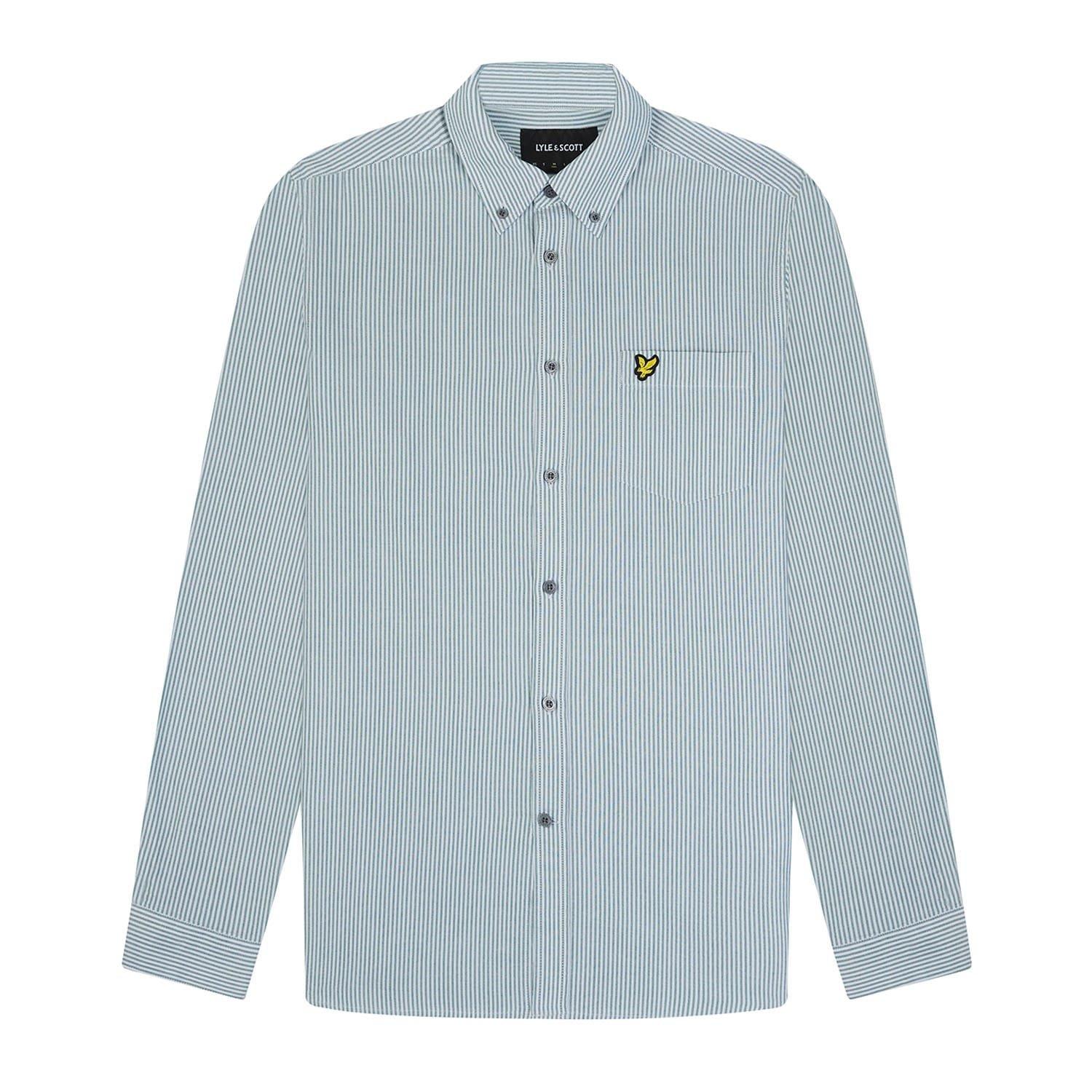 Green White - Lyle and Scott - Stripe Oxford Shirt - 5