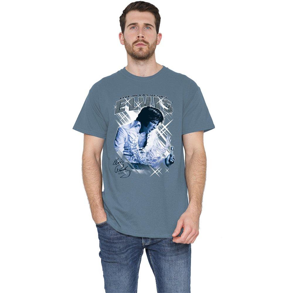 Blue - Elvis Presley - Elvis Presley Blue Vegas T-Shirt Carolina Blue - 1
