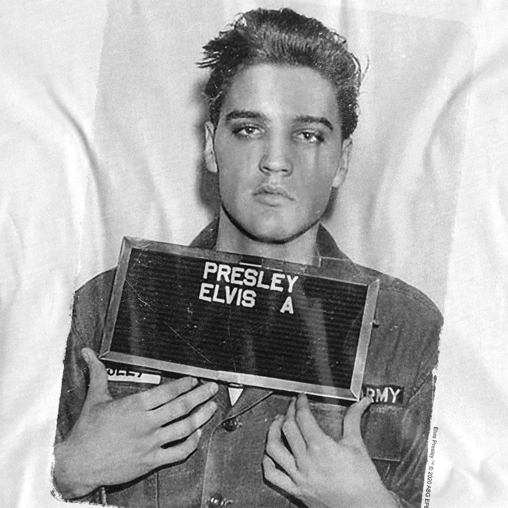 White - Elvis Presley - Elvis Presleyarmy Mug Shot Kids T-Shirt White - 2