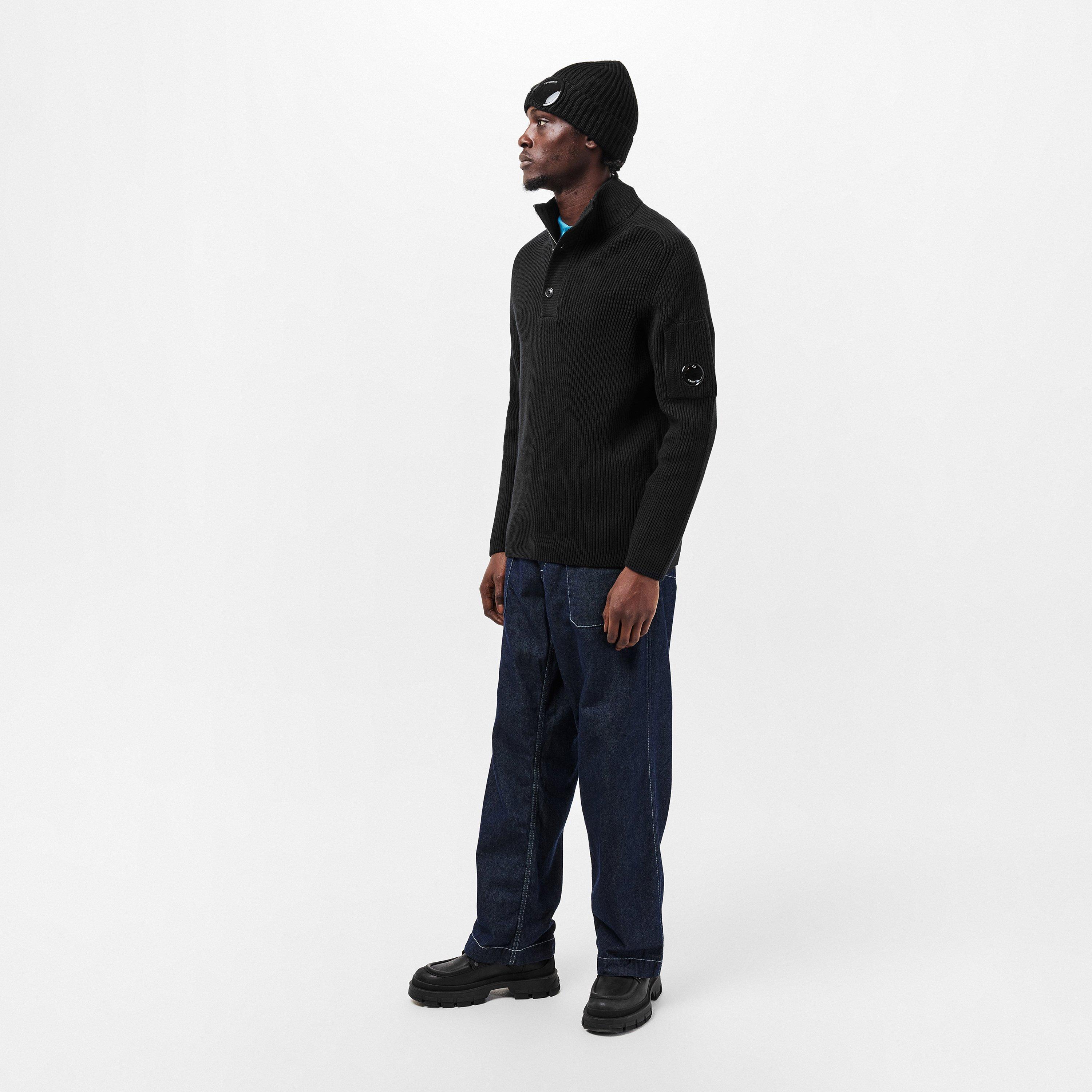 CP Company Men's Quarter Button Knitted Turtle Neck Jumper | Flannels