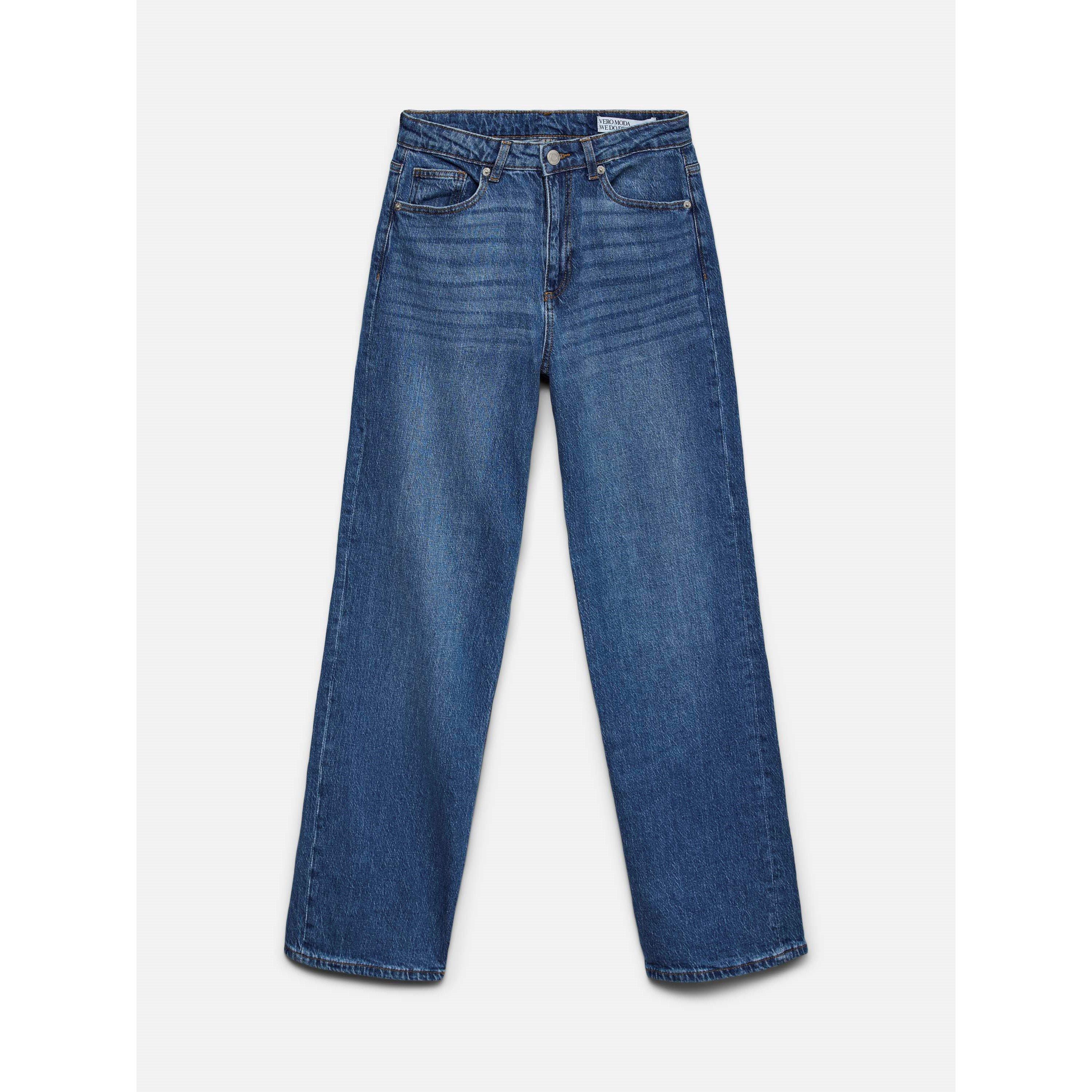 Middenblauwe spijkerstof - Vero Moda - RA380 Wide Jean Ld62 - 1