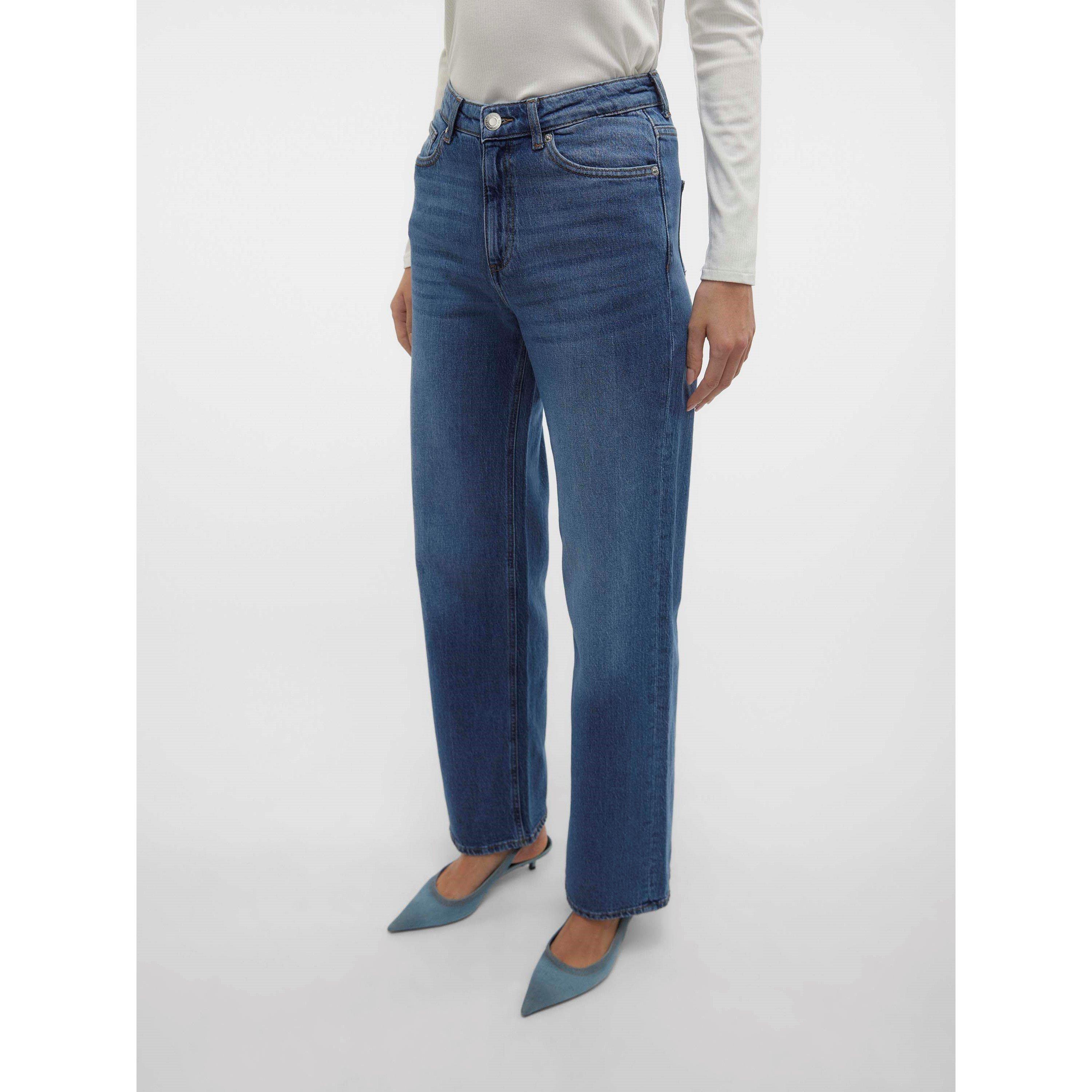 Middenblauwe spijkerstof - Vero Moda - RA380 Wide Jean Ld62 - 5