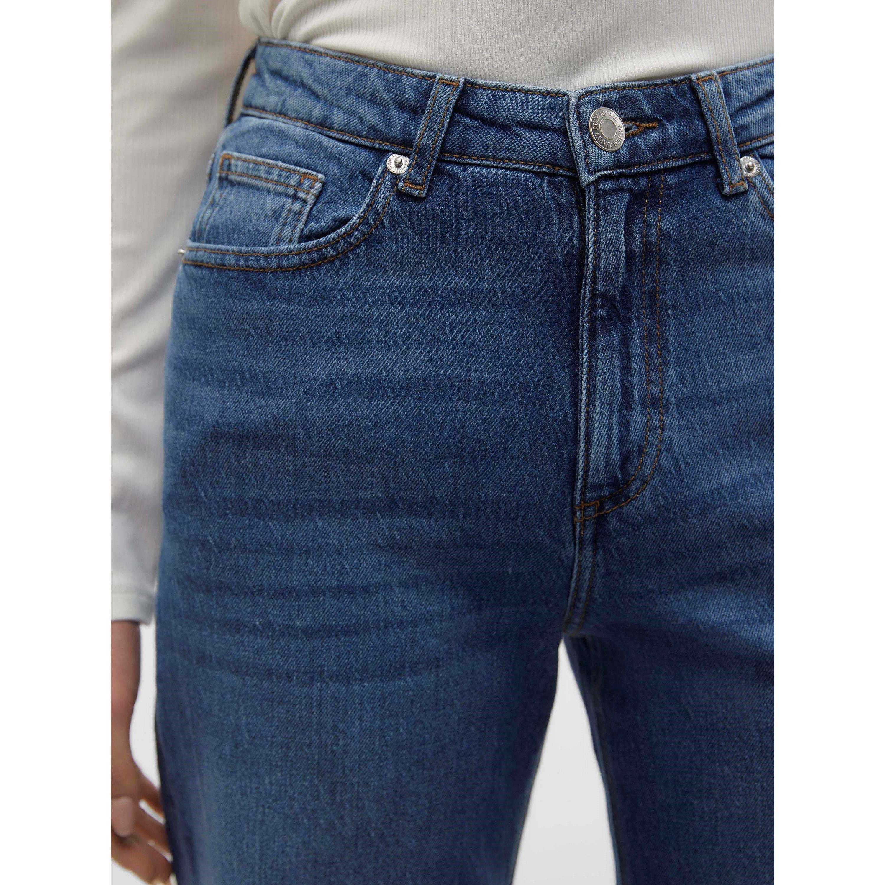 Middenblauwe spijkerstof - Vero Moda - RA380 Wide Jean Ld62 - 6