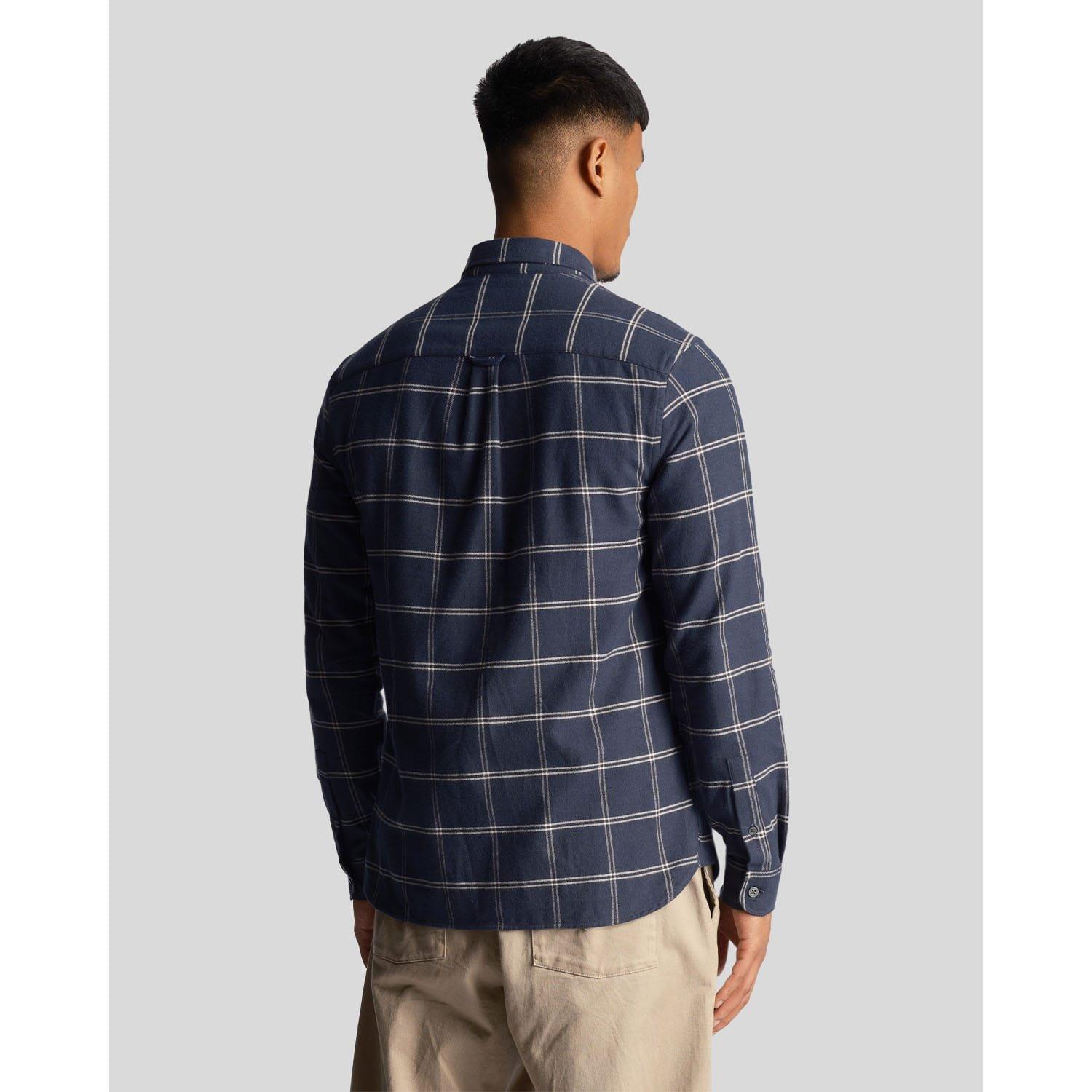 Navy - Lyle and Scott - Windowpane Shirt - 2