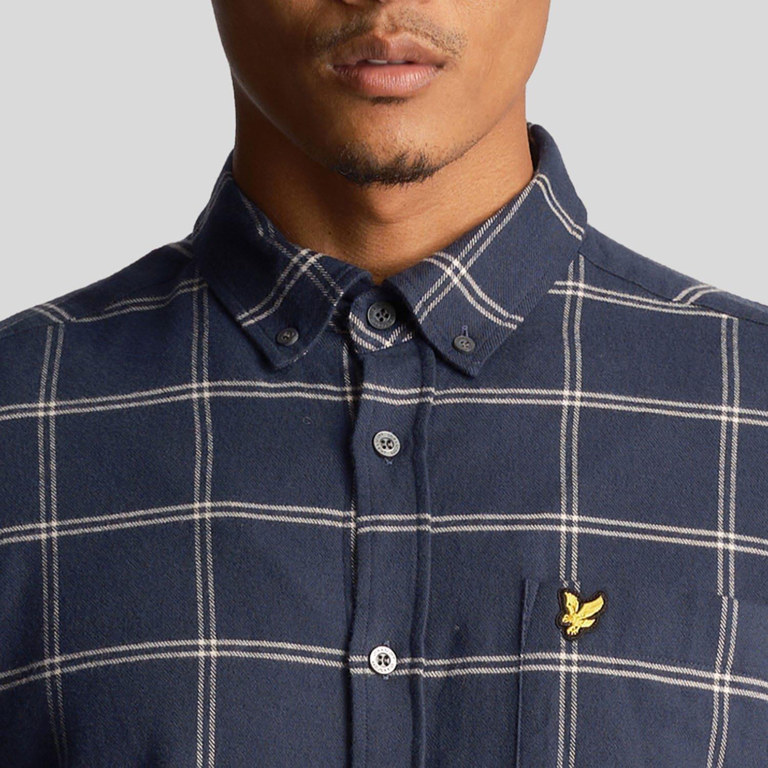 Navy - Lyle and Scott - Windowpane Shirt - 3