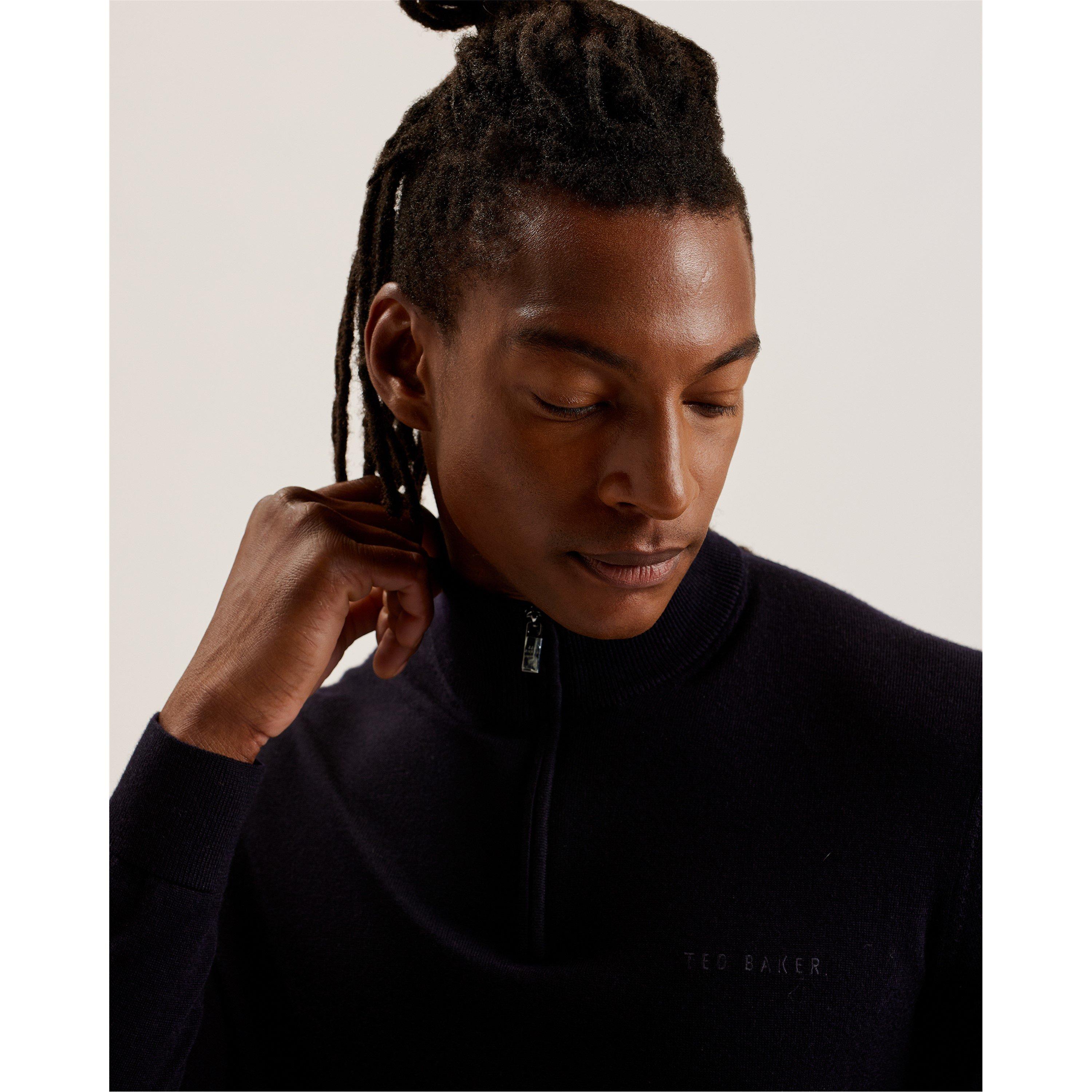 Marineblauw - Ted Baker - Fashbee Quarter-Zip Jumper - 5