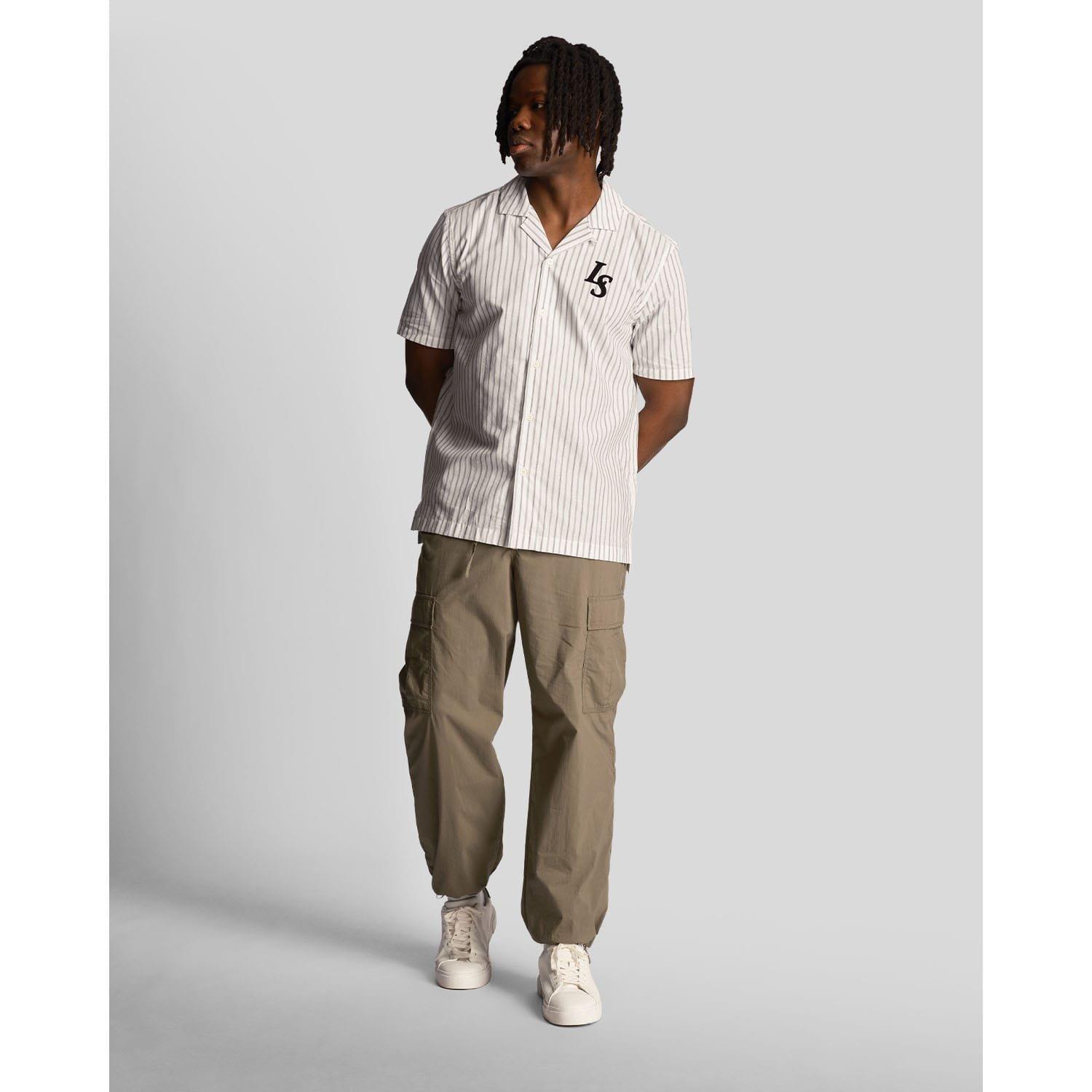 White - Lyle and Scott - Pinstripe Revere Collar Shirt - 2