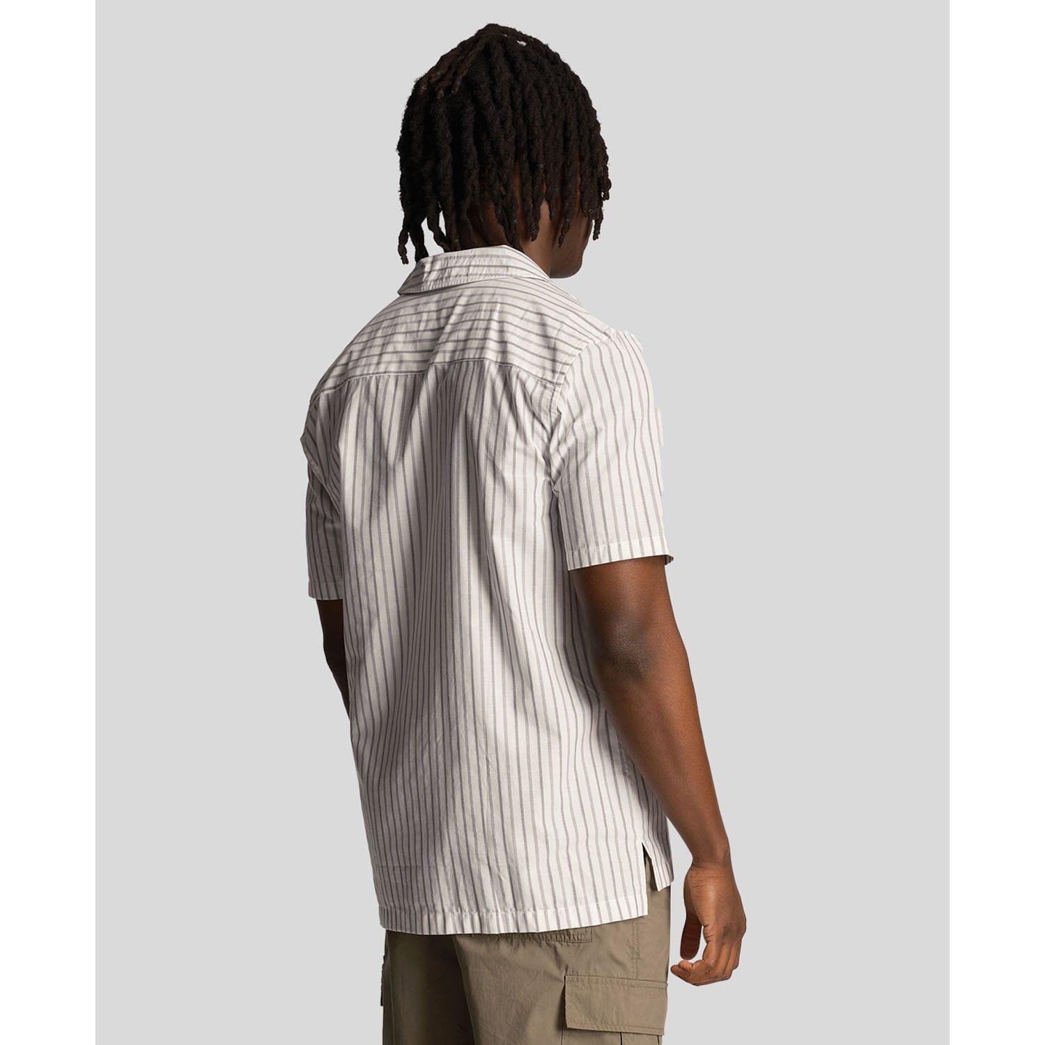 White - Lyle and Scott - Pinstripe Revere Collar Shirt - 3