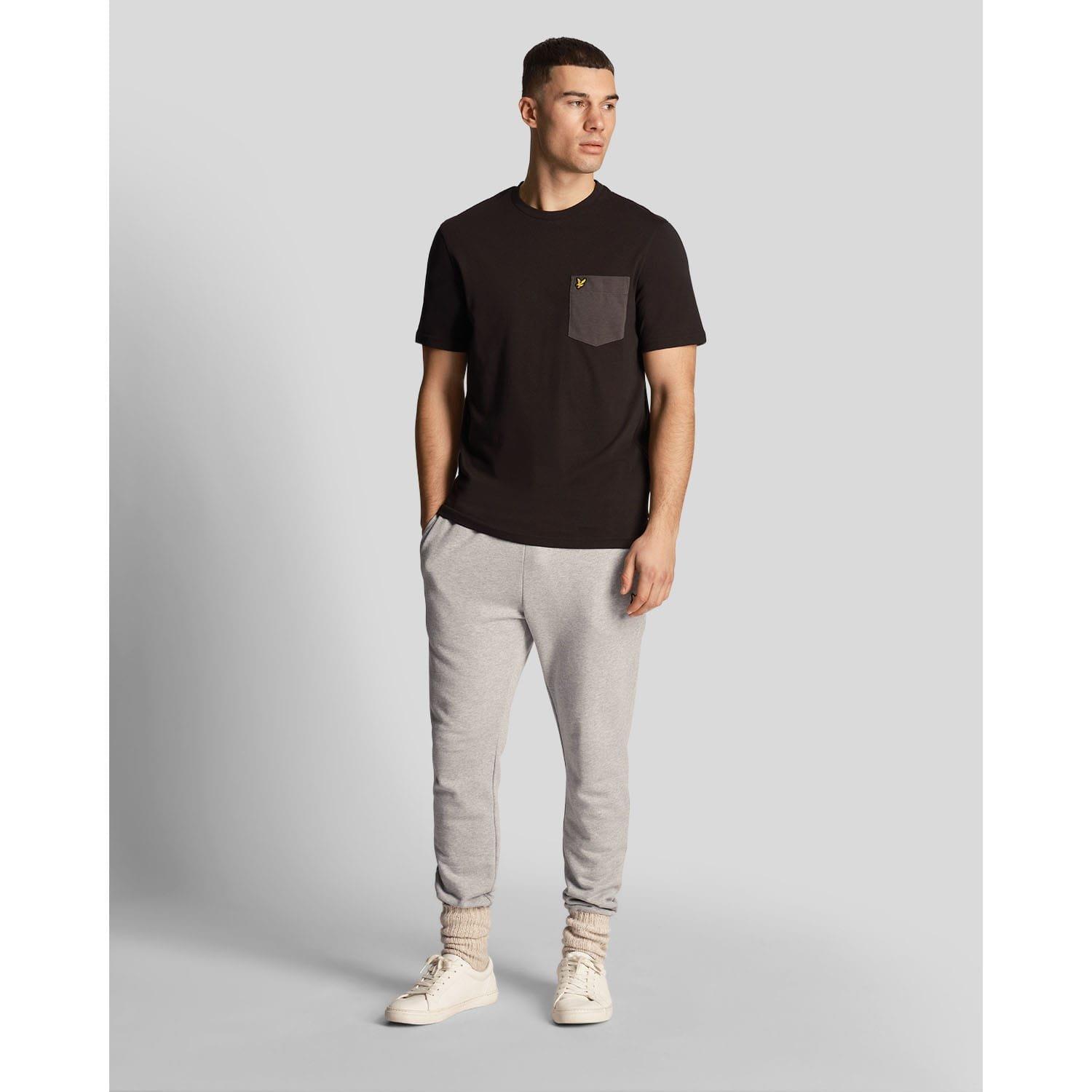 Black Grey - Lyle and Scott - Contrast Pocket T-Shirt - 2