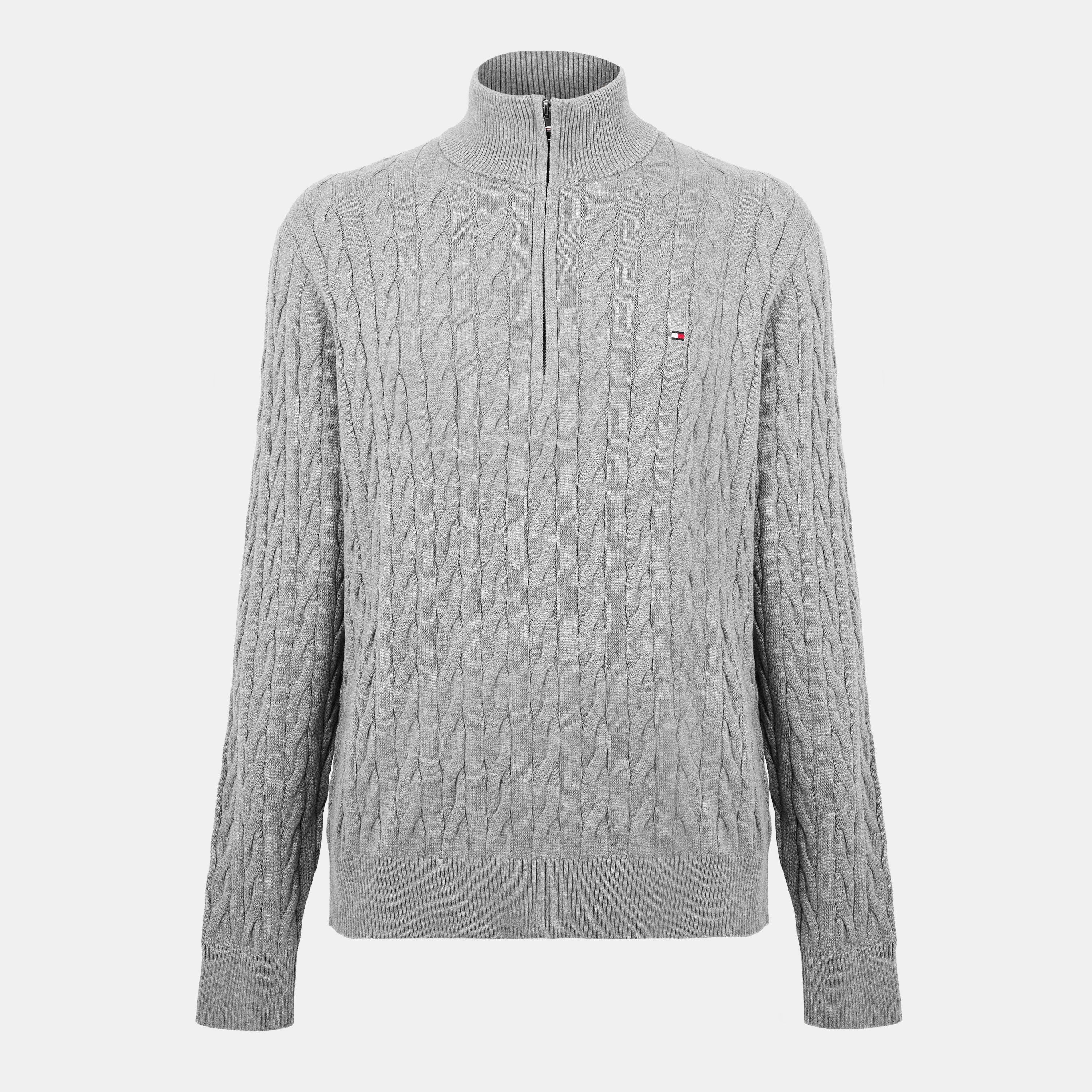 Tommy Hilfiger Men's Half-Zip Sweater - Medium Grey P91 - 2XL