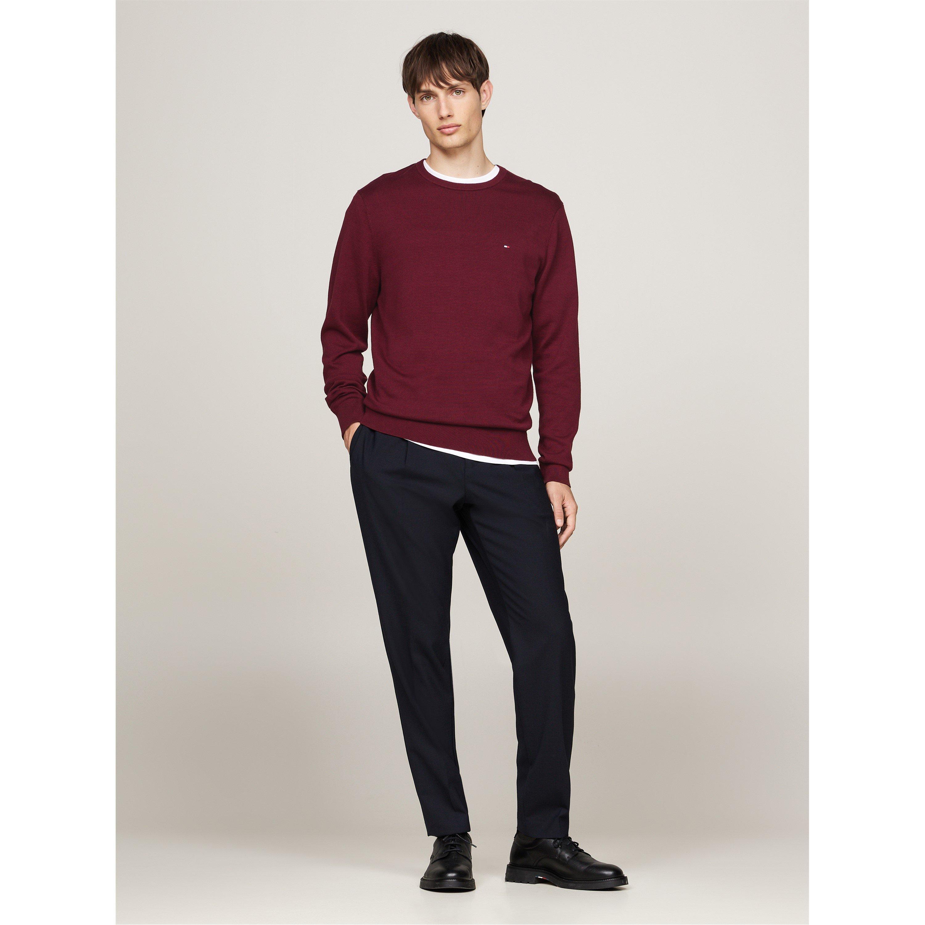 Deep Rouge - Tommy Hilfiger - Essential Cotton Crew Neck Pullover sweater - 4